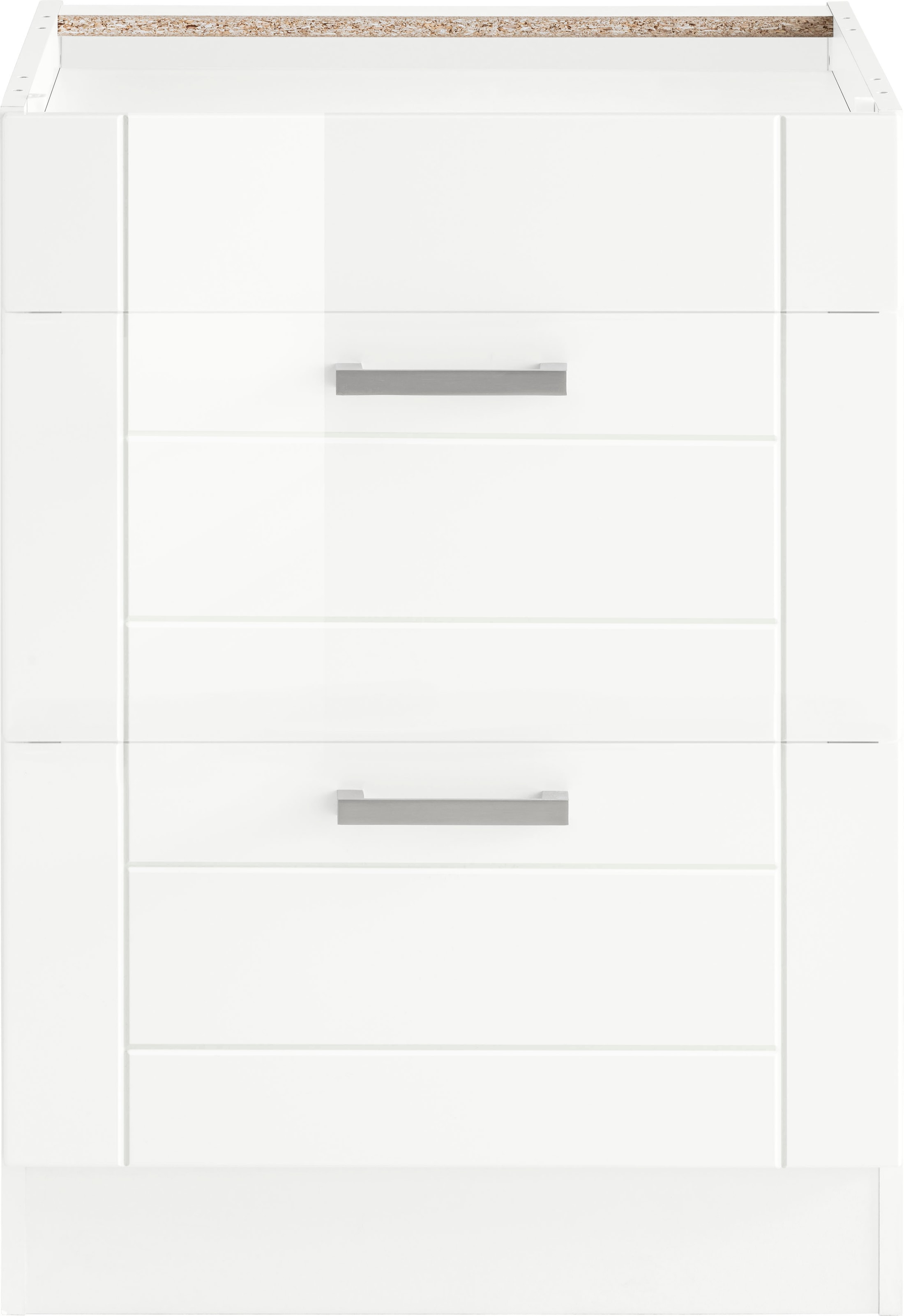 KOCHSTATION Kochfeldumbauschrank »KS-Tinnum«, 60 cm breit, 2 Auszüge, Metallgriffe, MDF Fronten