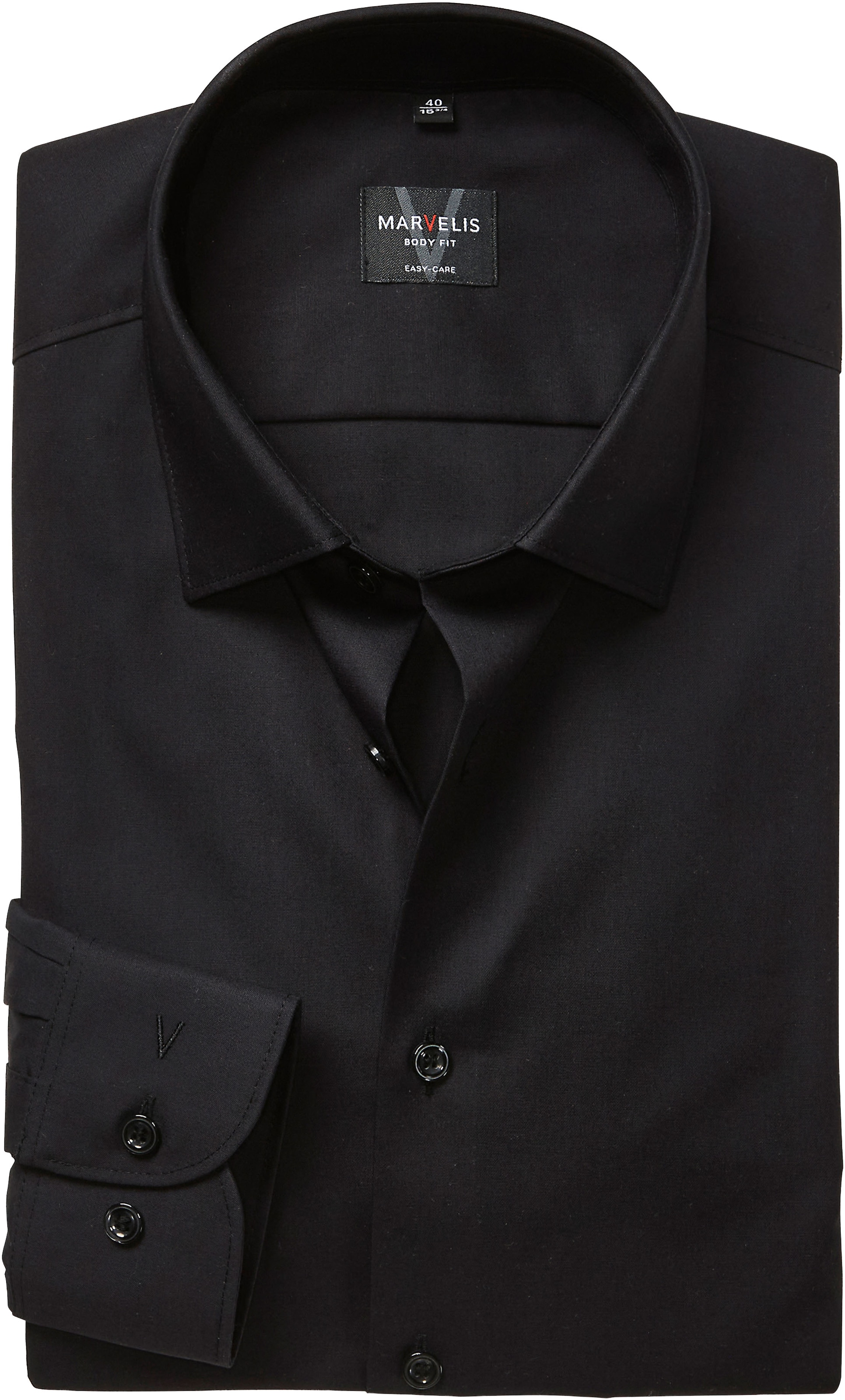 MARVELIS Langarmhemd Kentkragen, Businesshemd, körpernah