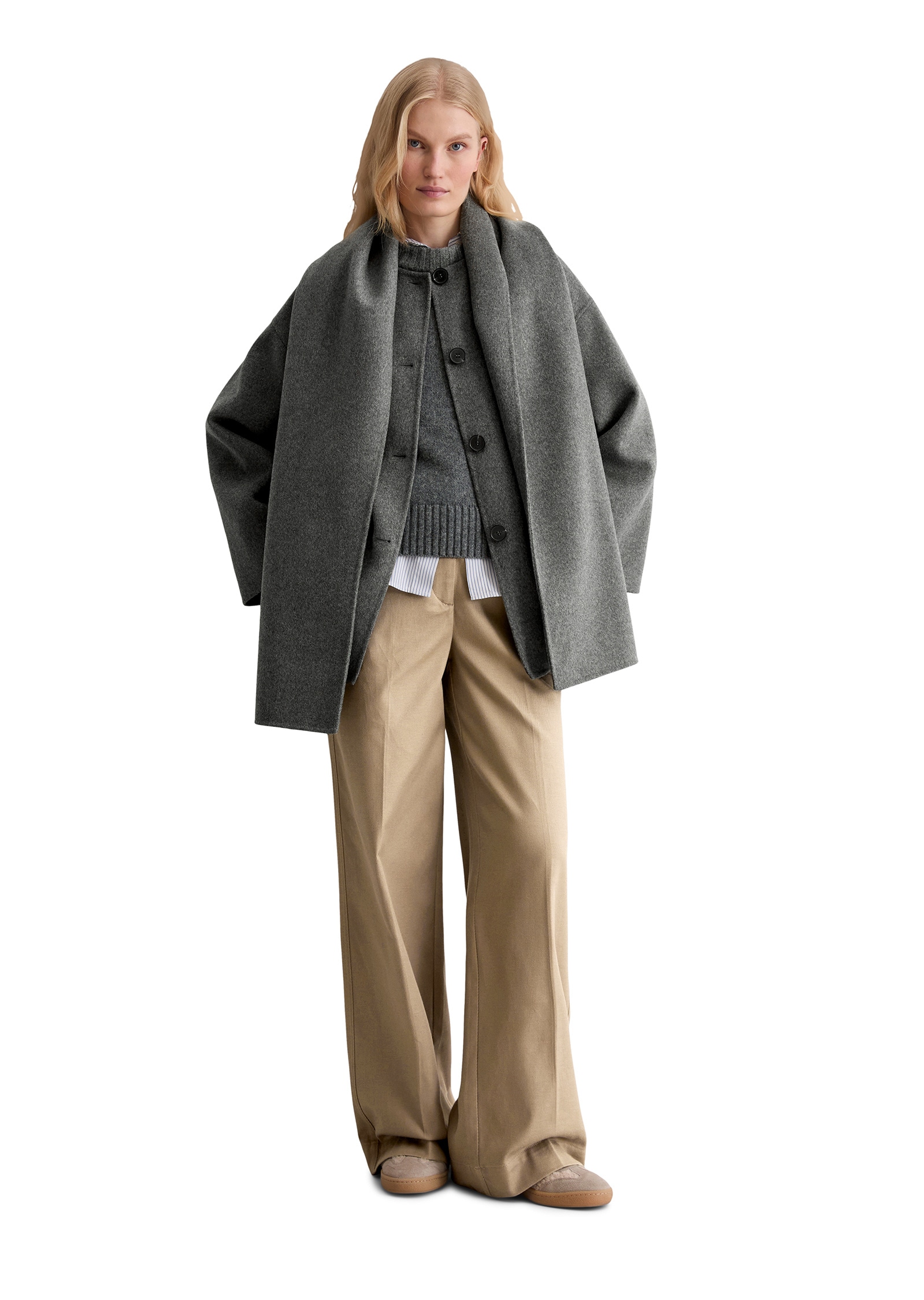 Marc O'Polo Outdoorjacke »aus Doubleface-Wolle-Mix« ohne Kapuze