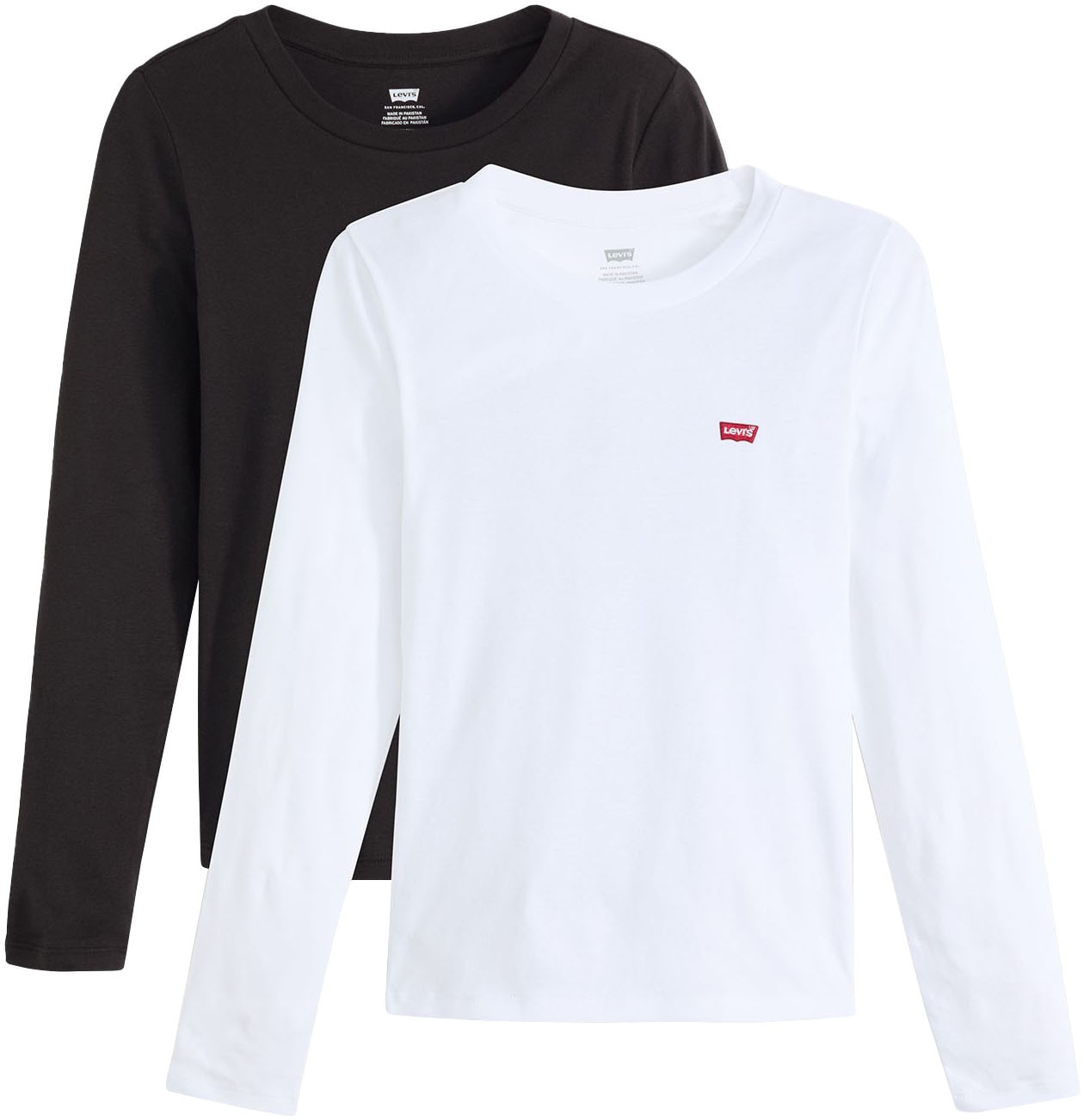 Levis Langarmshirt "LS 2 Pack Tee", 2 Stk. mit Batwing Logo-Stickerei günstig online kaufen