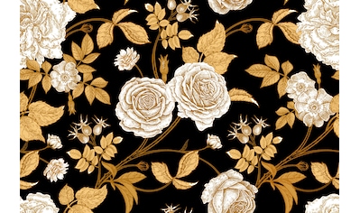 Fototapete »BLUMEN ABSTRAKT-MUSTER DESIGN ROSEN DEKO VINTAGE RETRO«