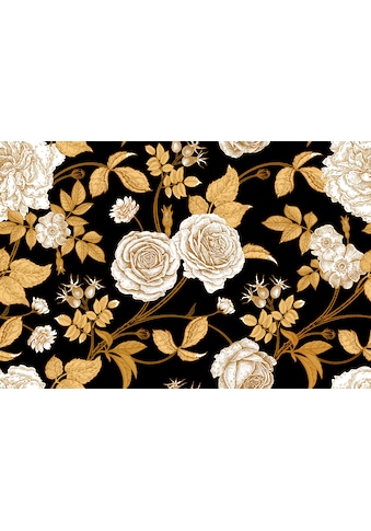 Fototapete »BLUMEN ABSTRAKT-MUSTER DESIGN ROSEN DEKO VINTAGE RETRO«