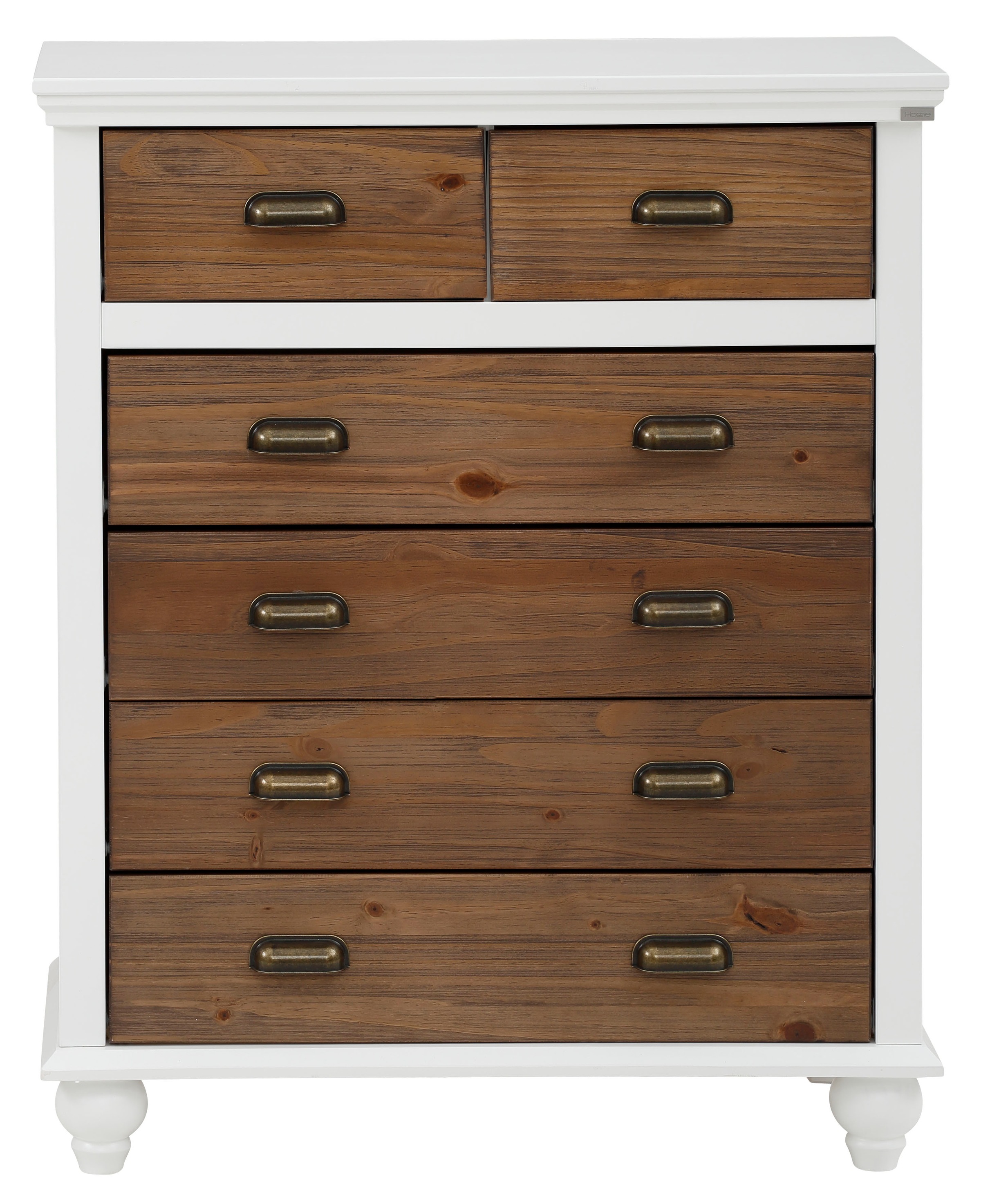 Home affaire Kommode »Borey«, (1 St.), 2 kleine und 4 große Schubkästen, Massivholz, Höhe 100cm, Breite 80cm