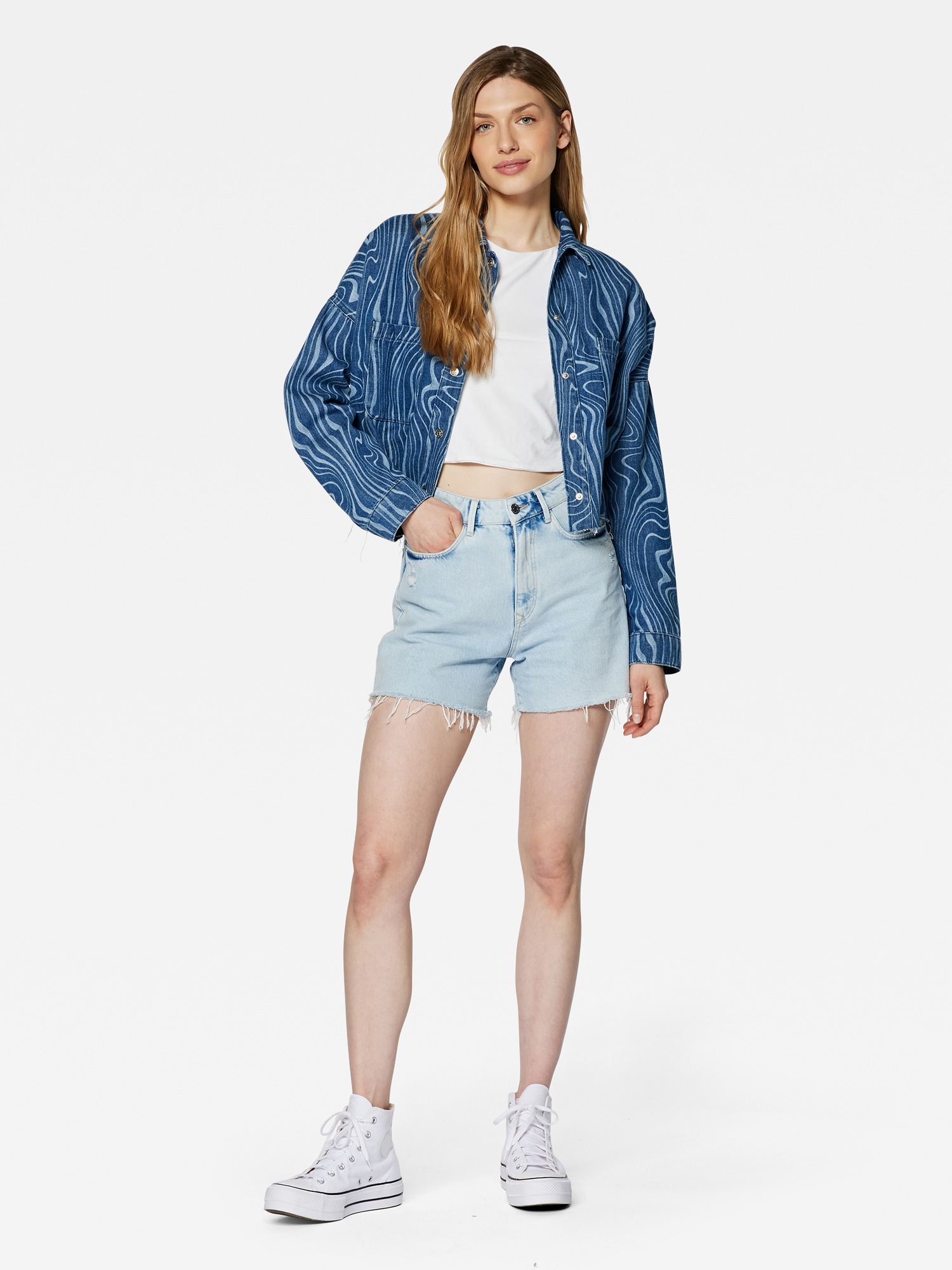 Mavi Langarmbluse »RAYNA«, Kastiges Denimshirt