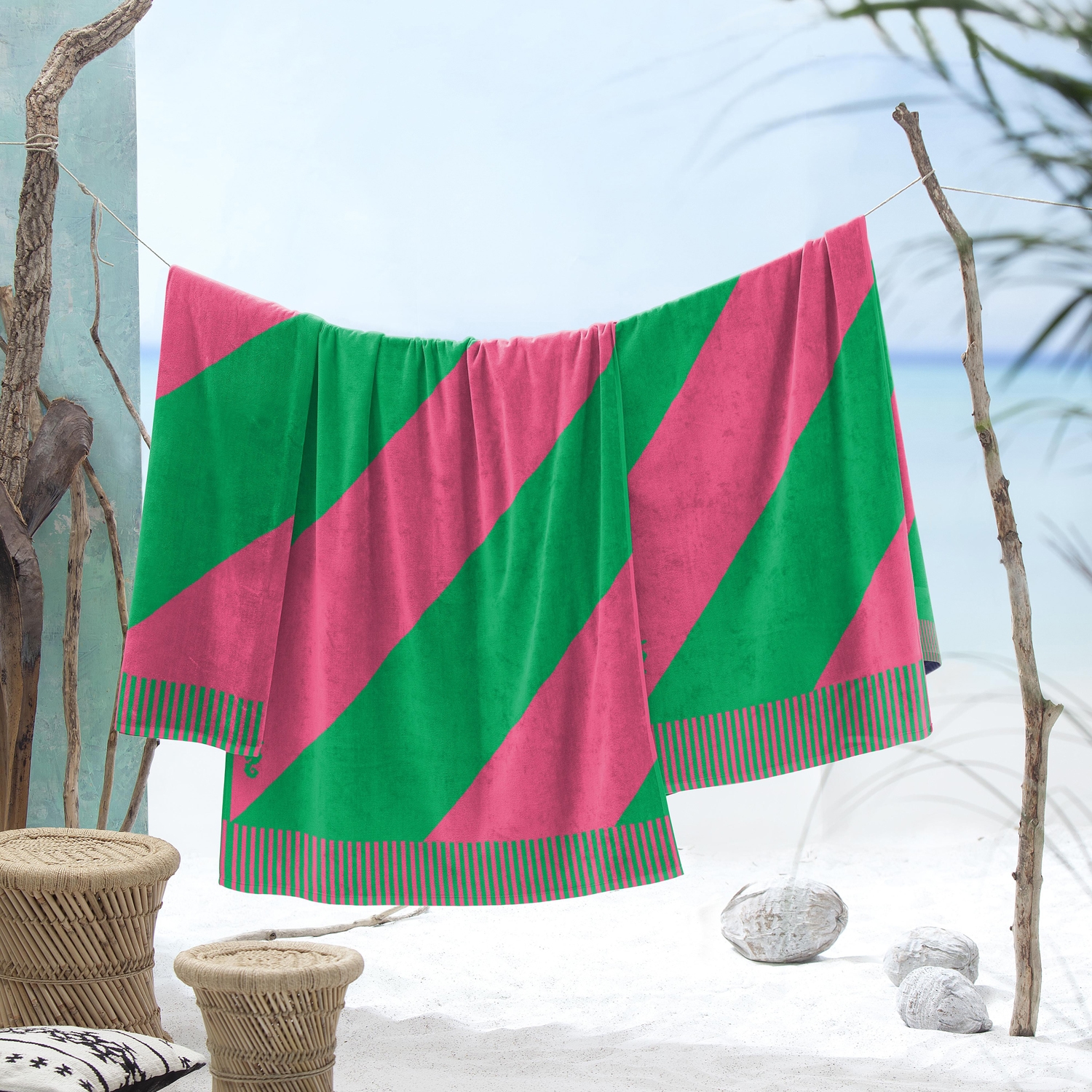 Seahorse Strandtuch »Colorblock Stripe«, (Packung, 1 St.), 100x180, für Strand und Pool, Trendy summer design