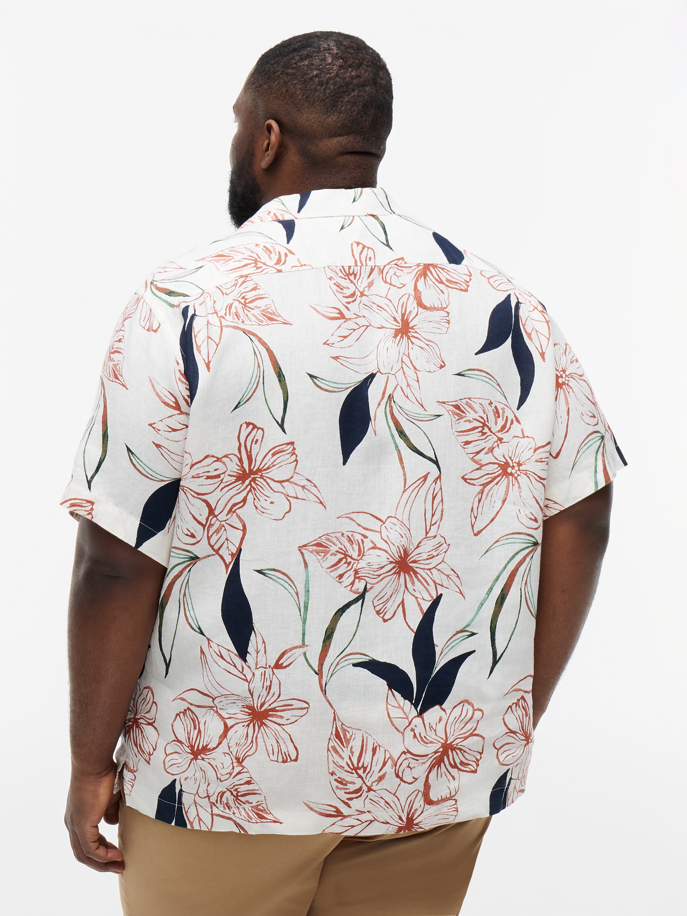Tommy Hilfiger Big & Tall Kurzarmhemd »BT-LINEN RESORT PRINT REGULAR FIT« mit Tropen-Print, Große Größen