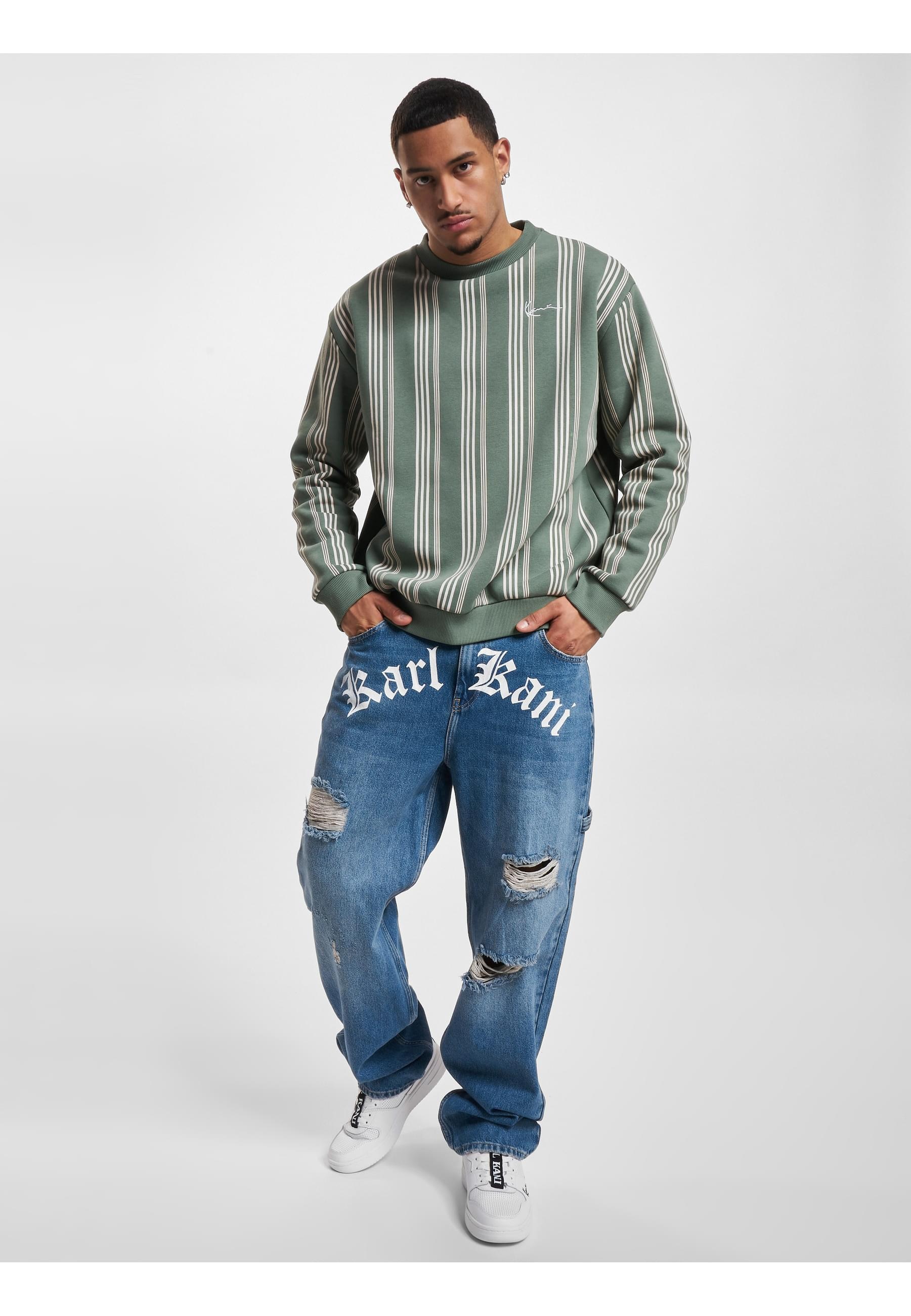 Karl Kani Langarmshirt »Karl Kani Herren KM233-027-1 KK Small Signature Striped Crew«, (1 tlg.)