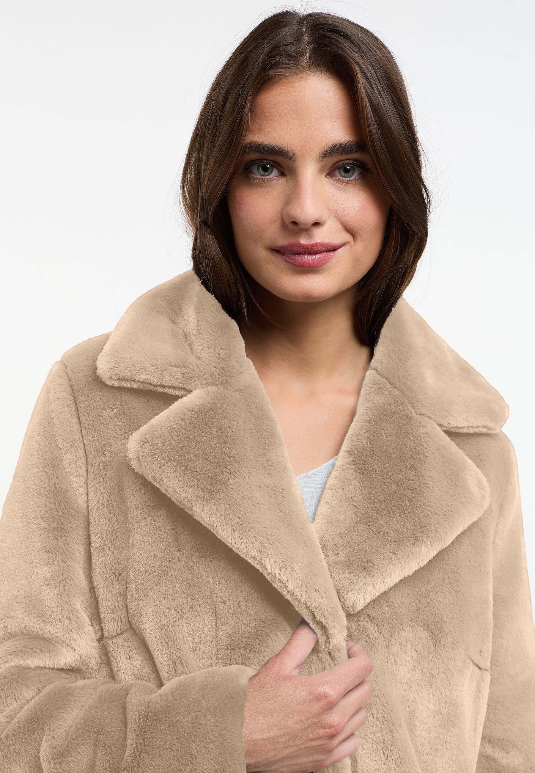 Frieda & Freddies Fellimitatmantel »Fake Fur Coat«