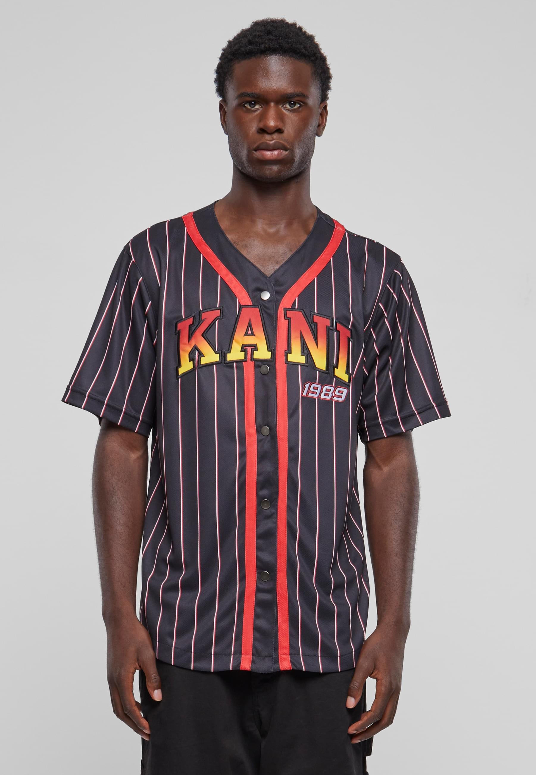 Karl Kani T-Shirt »Karl Kani Herren KM233-003-1 KK Serif Pinstripe Baseball Shirt«, (1 tlg.)