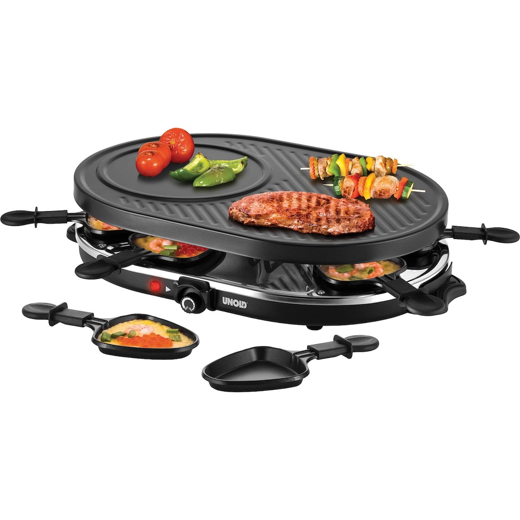 Unold Raclette »Gourmet 48795«, 8 St. Raclettepfännchen, 1200 W