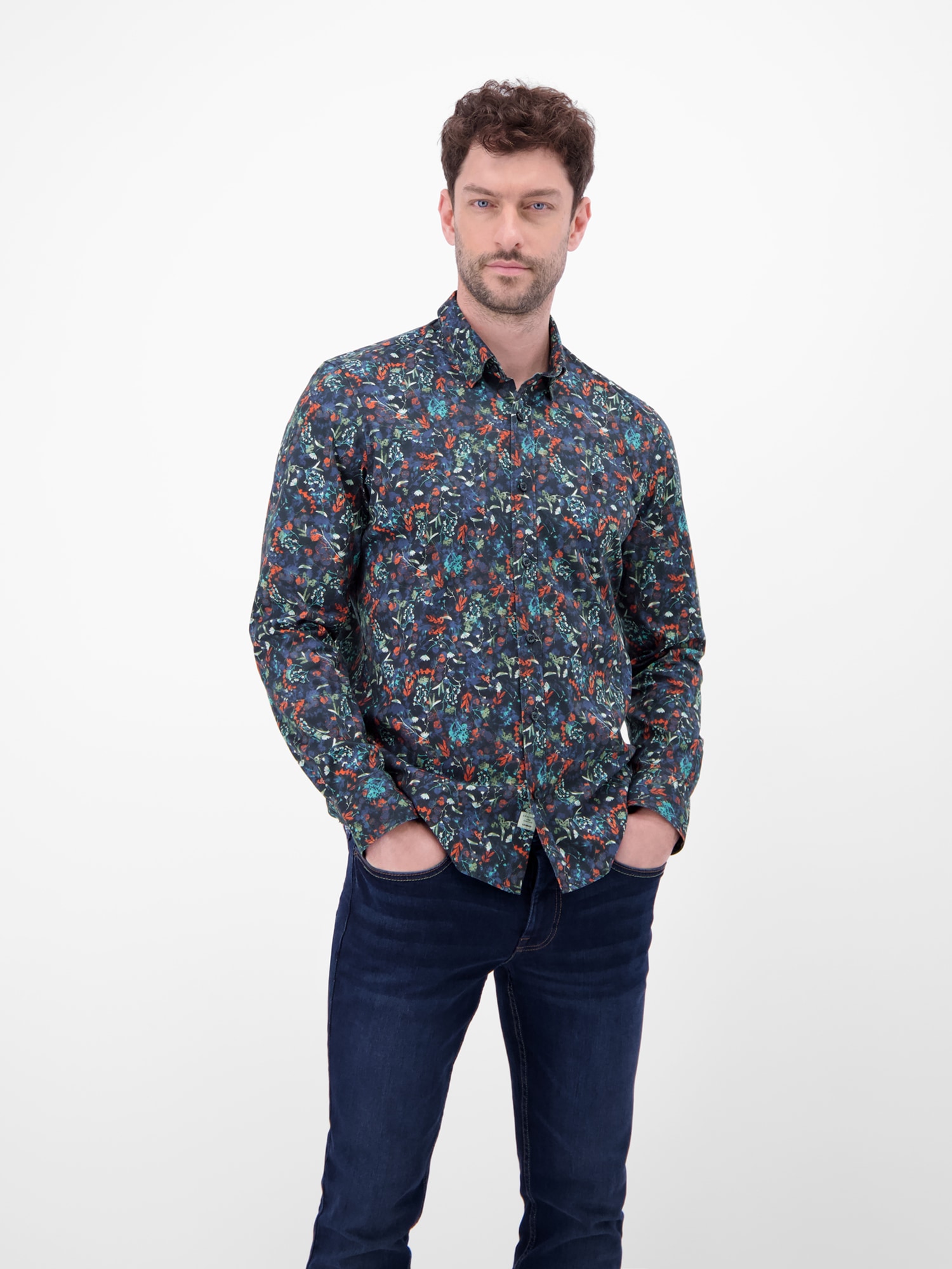 LERROS Langarmhemd "LERROS Langarmhemd mit floralem Printmuster" günstig online kaufen