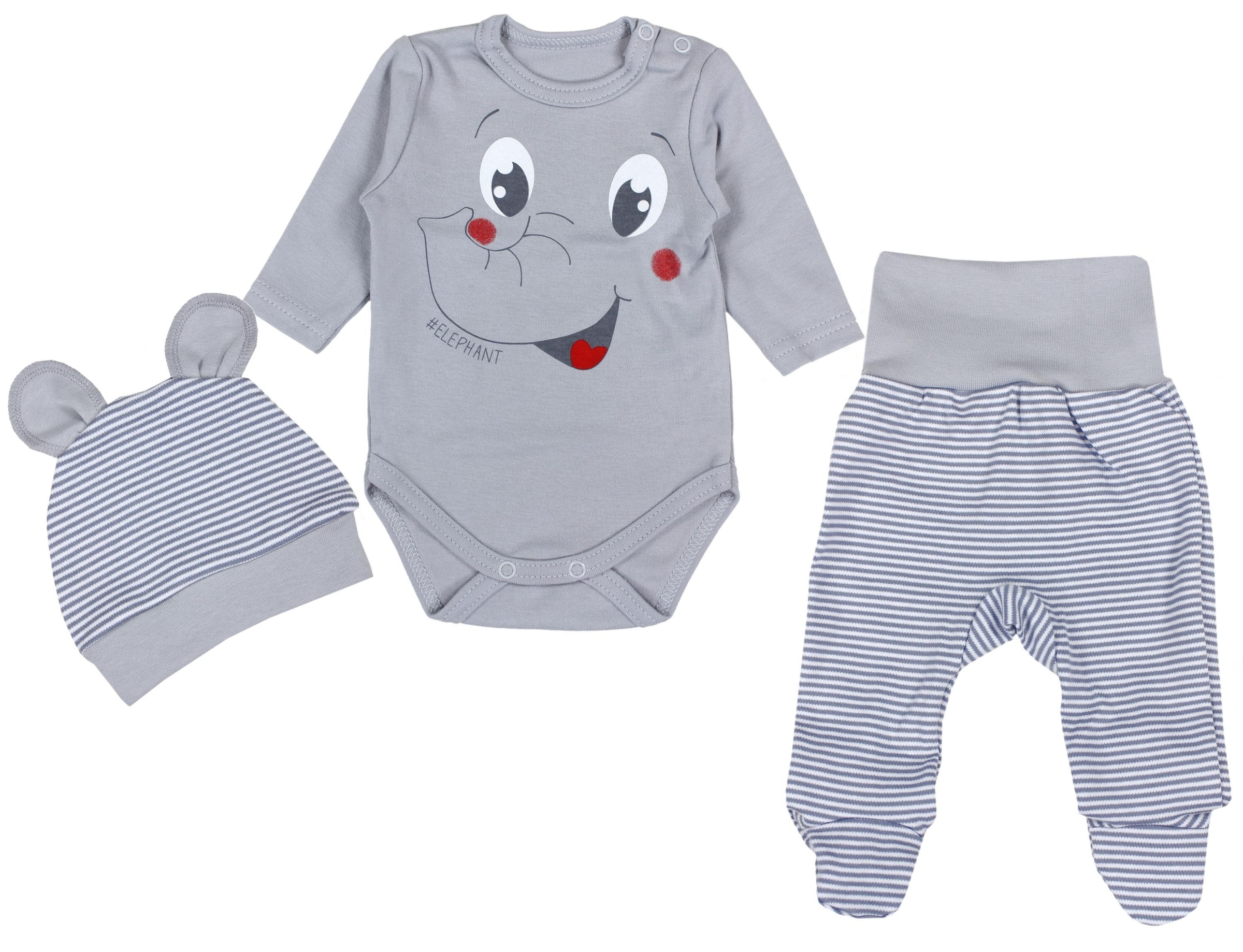 TupTam Langarmbody "Set Baby Bekleidungsset Langarmbody Hose Mütze3 teilig"