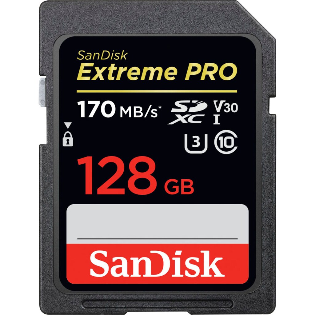 Sandisk Speicherkarte »SDXC Extreme Pro 128GB, Video Speed Class V30«, (Video Speed Class 30 (V30) 170 MB/s Lesegeschwindigkeit)
