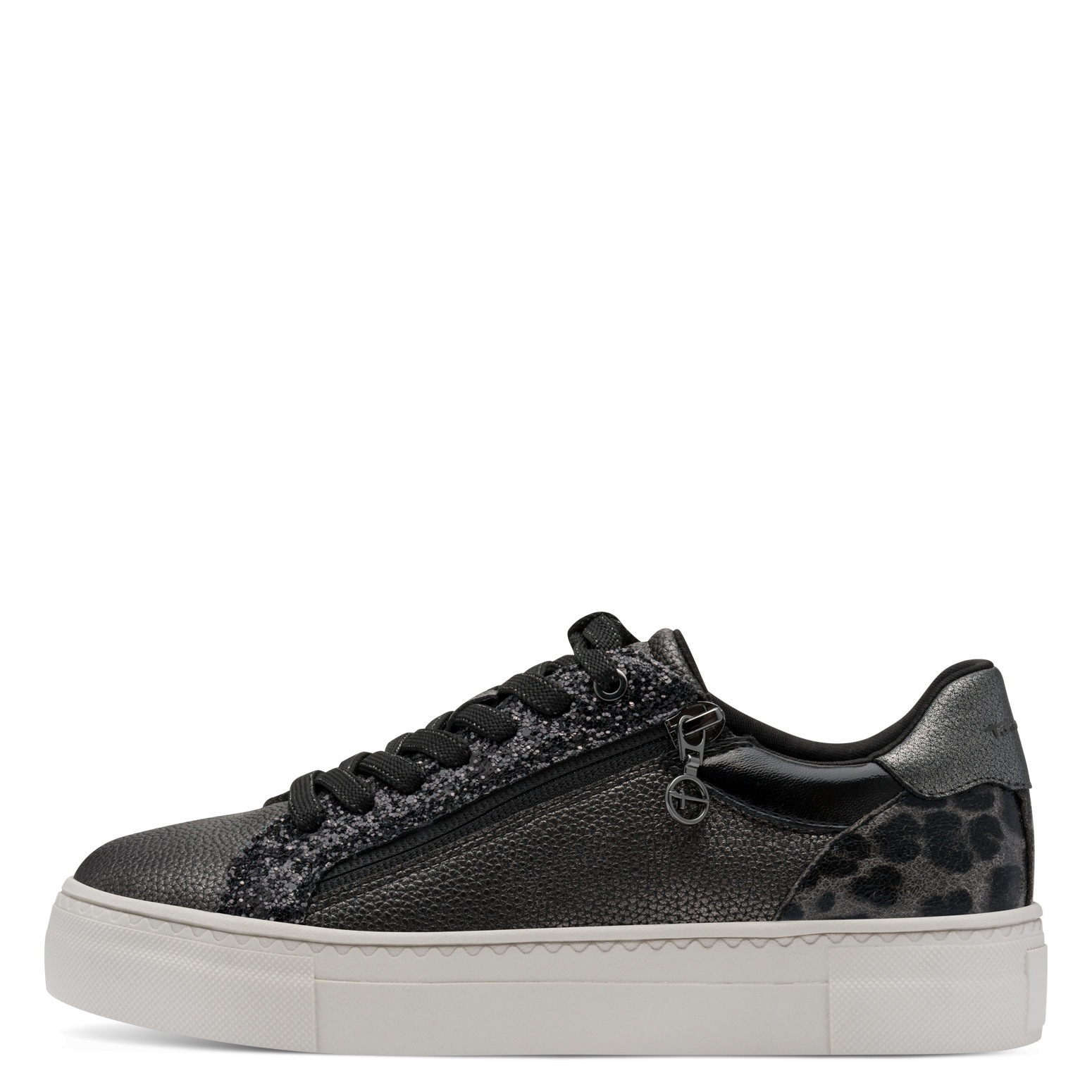 Tamaris Plateausneaker, Freizeitschuh, Halbschuh, Schnürer mit Besätzen und Glitzerdetails