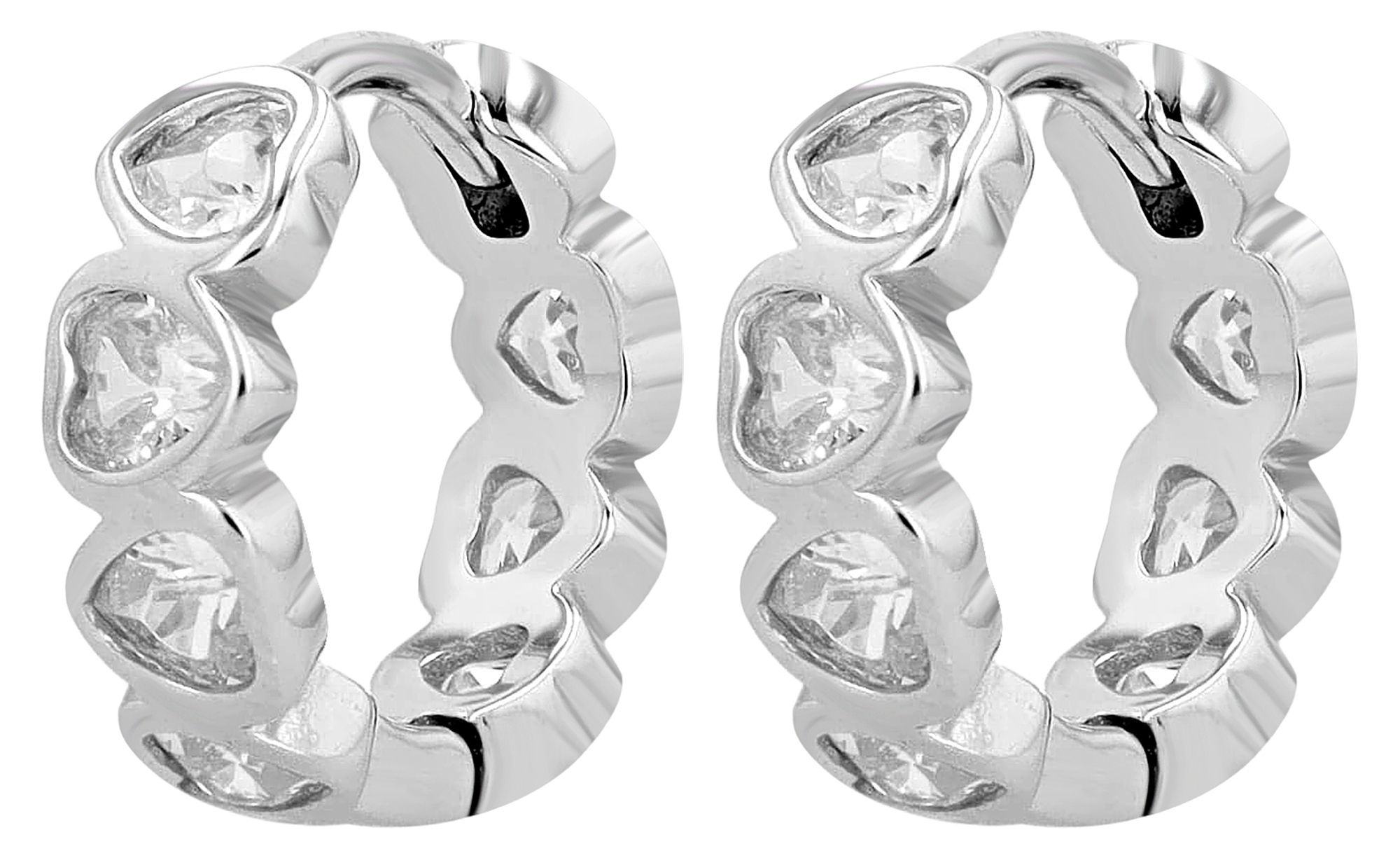Adelia´s Paar Ohrhänger "Damen Ohrringe – Herz aus 925 Silber mit Zirkonia" günstig online kaufen