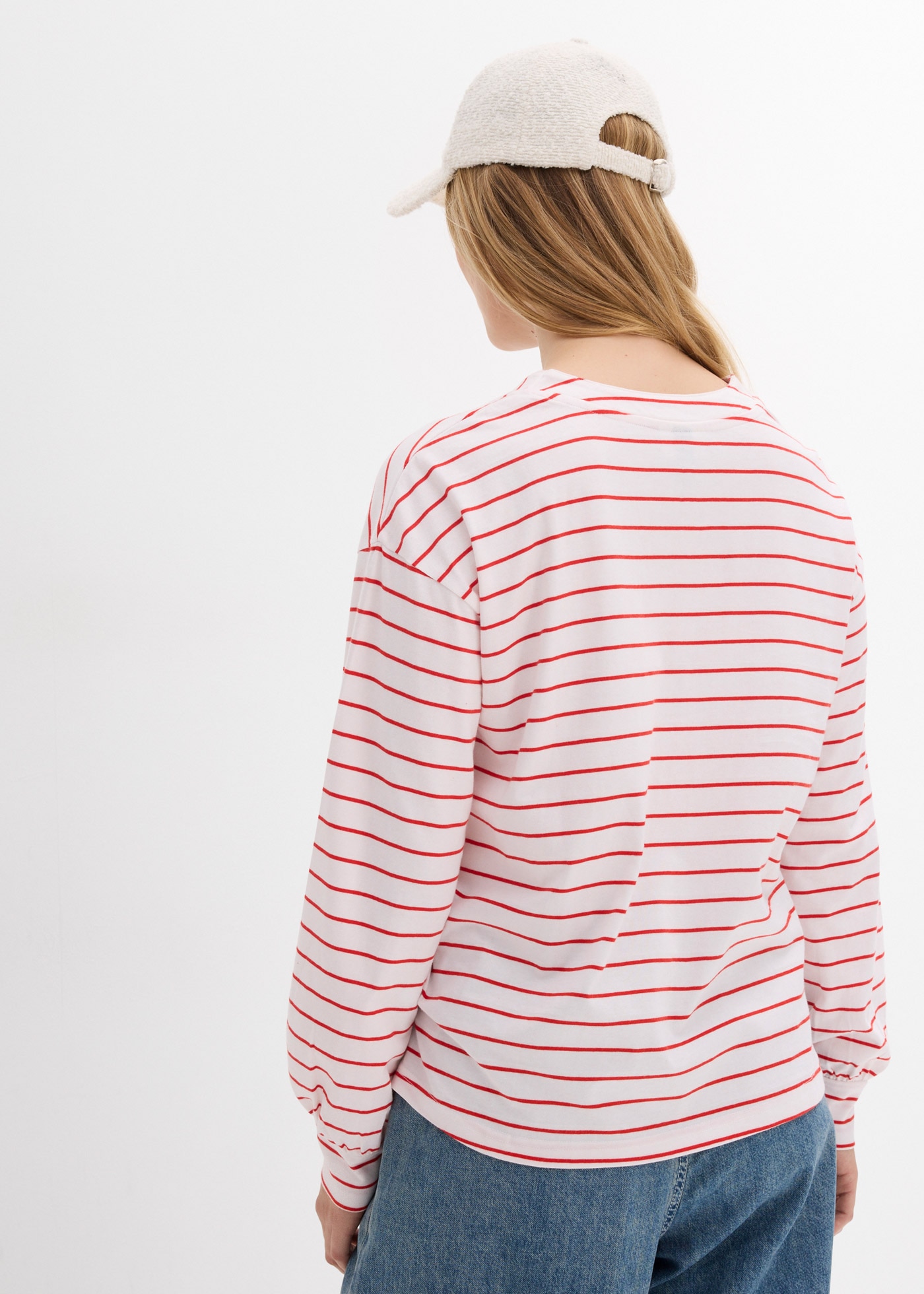 bonprix Langarmshirt 1 lockere Passform mit überschnittenen Schultern, mit Ballon-Ärmeln