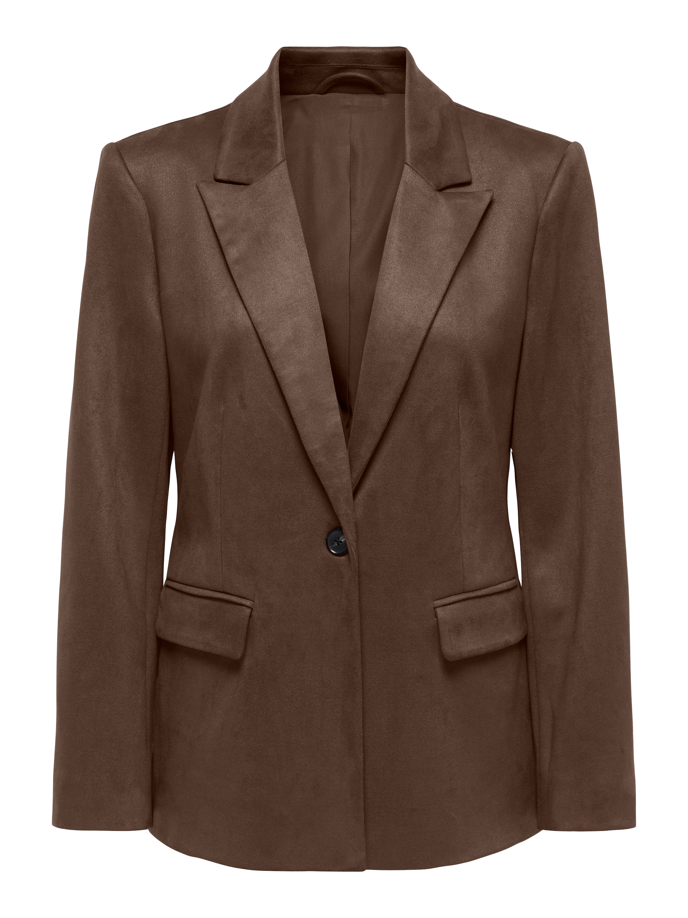 ONLY Lederimitat-Blazer "ONLADDI L/S FAUX SUEDE BLAZER TLR" Materialmix, loose fit