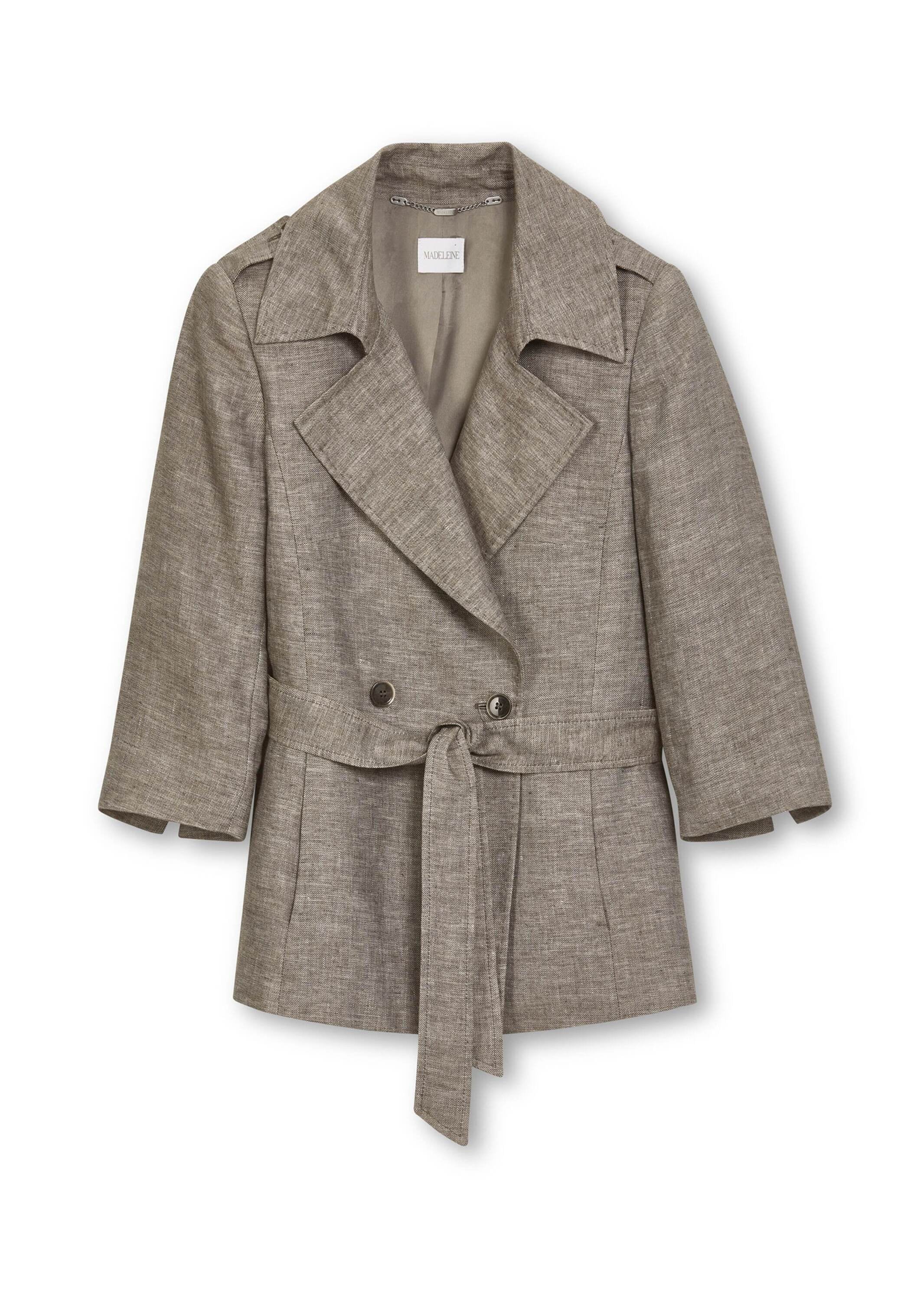 MADELEINE Kurzjacke "Jacke Leinenjacke mit Bindegürtel und 3/4-Ärmeln" günstig online kaufen