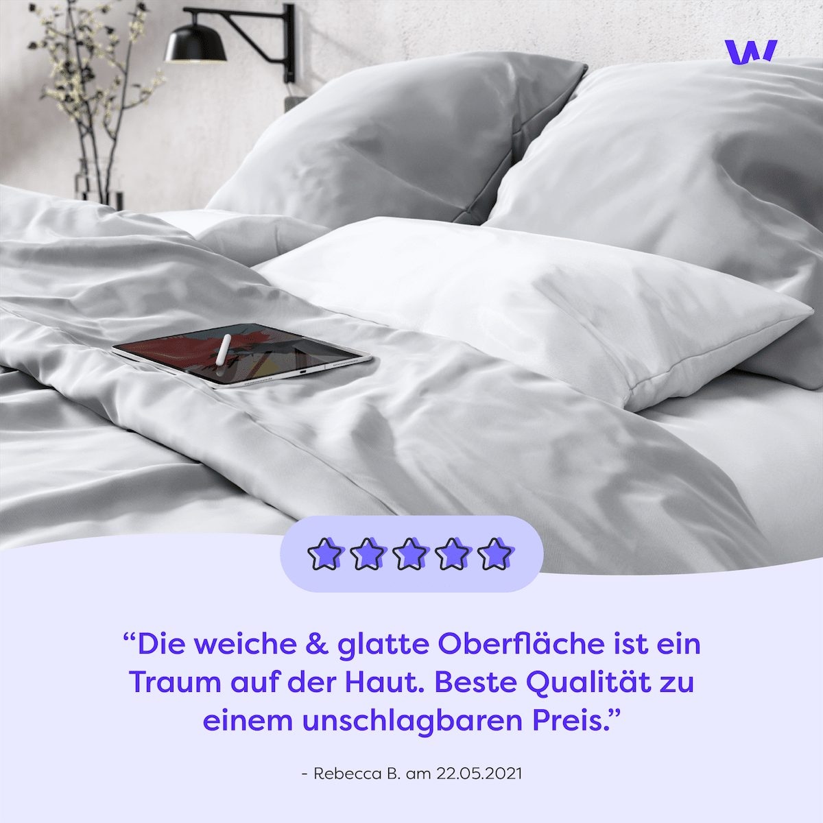 Wolkenfeld Kissenbezug »Mako-Satin Baumwolle Kopfkissenbezug - Premium Kissenbezug« Größe 80x80, 40x80 und 70x90 cm; versteckter Reißverschluss