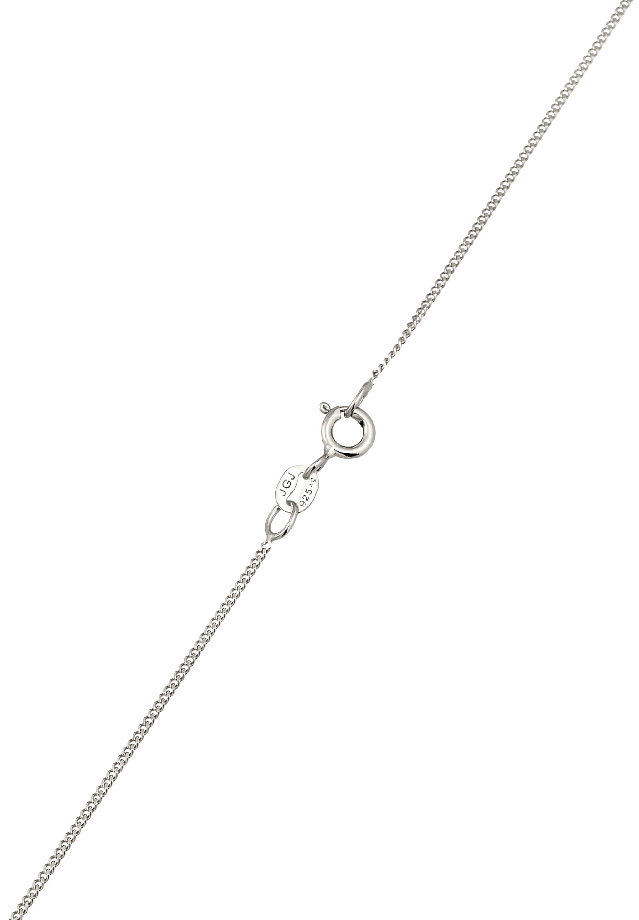 Elli Silberkette »Halskette Plättchen Gehämmert Quarz Rosé 925 Sterling Silber«