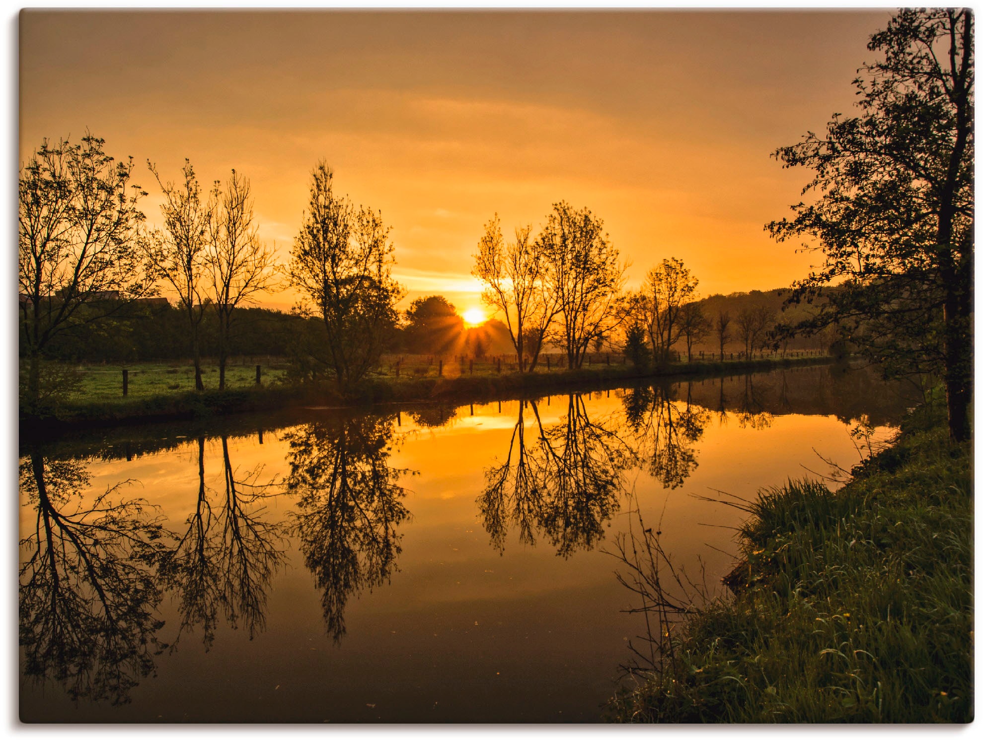 Artland Wandbild »goldener Morgen«, Sonnenaufgang & -untergang, (1 St.),  als Leinwandbild, Wandaufkleber oder Poster in versch. Größen bestellen |  BAUR