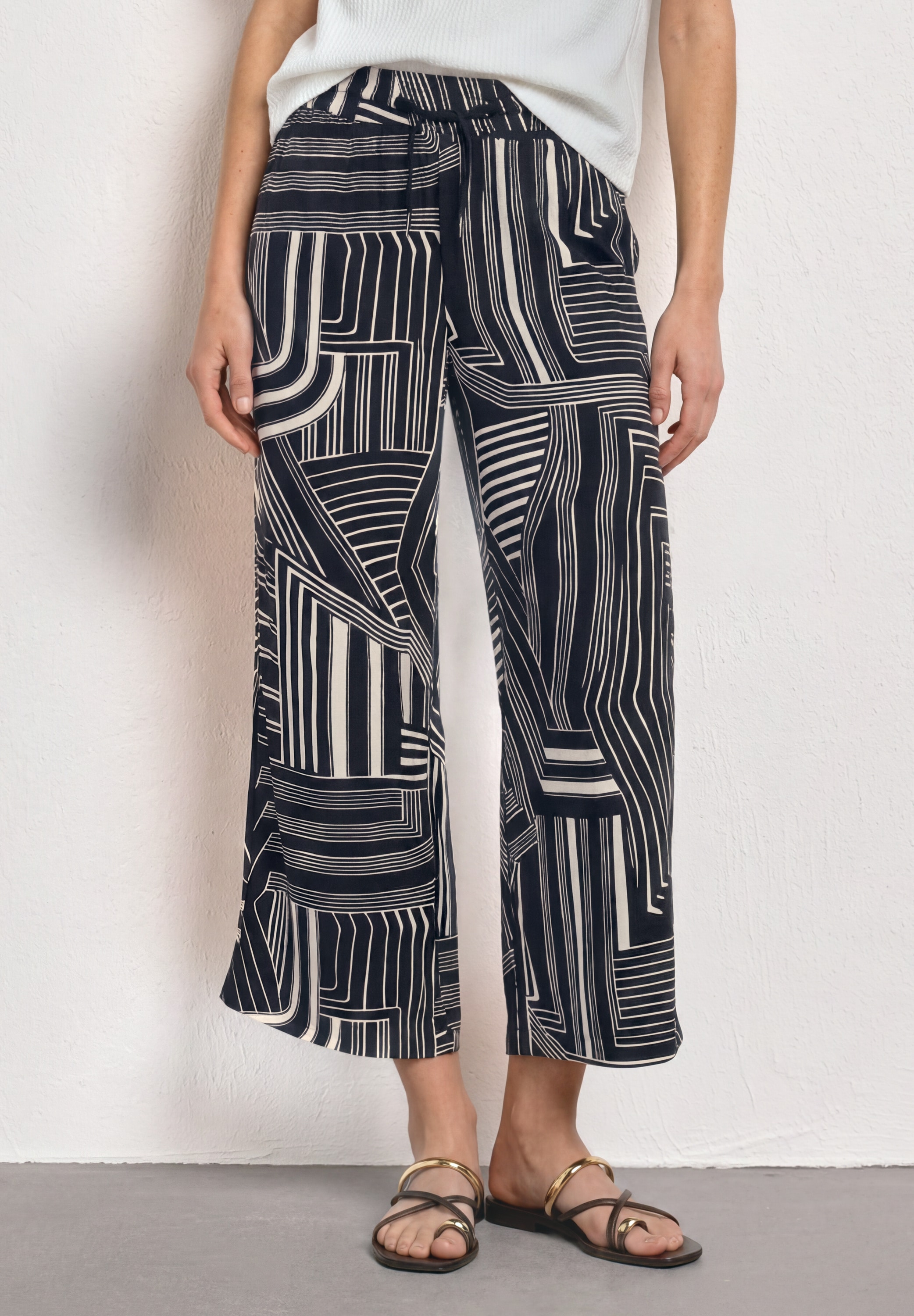 STREET ONE Culotte "Style Emee" 7/8 High Waist Culotte - Sommerhose - mit Muster