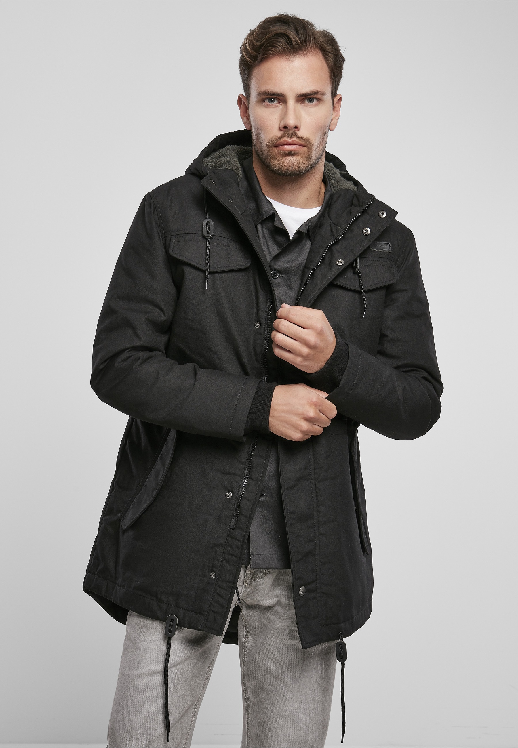 Thumbnail - Brandit Winterjacke "Brandit Herren Marsh Lake Parka" 1 Stk. tlg. mit Kapuze