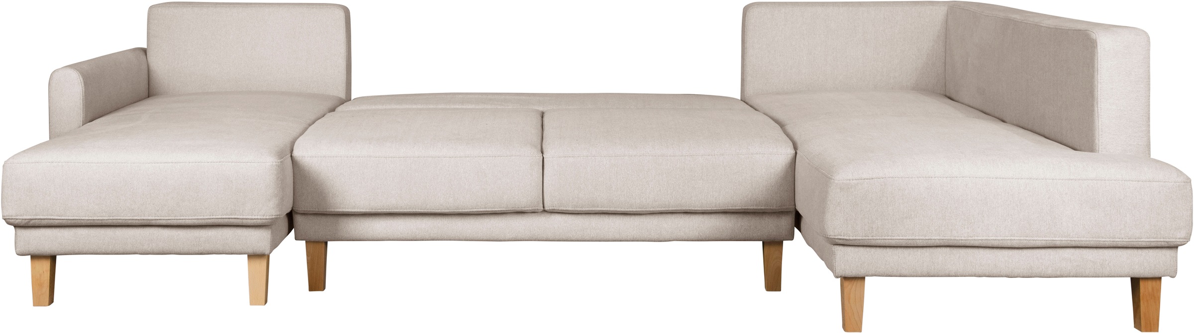 Home affaire Wohnlandschaft »TRIPLO U-Form wahlweise mit Schlaffunktion, B/T/H: 310/192/90 cm«, Schlafsofa, auch mit Bettkasten, Steppung im Rückenkissen