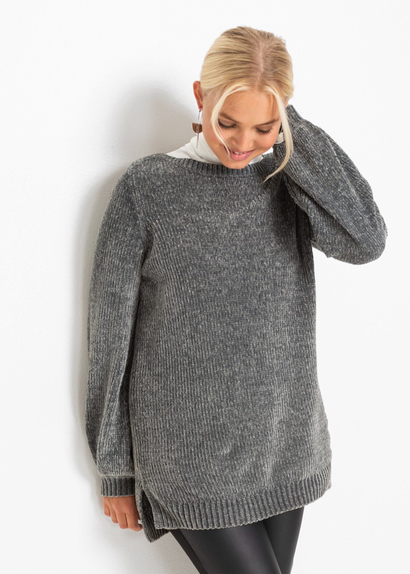 bonprix Longpullover "Chenille-Longpullover" Chenille-Longpullover günstig online kaufen