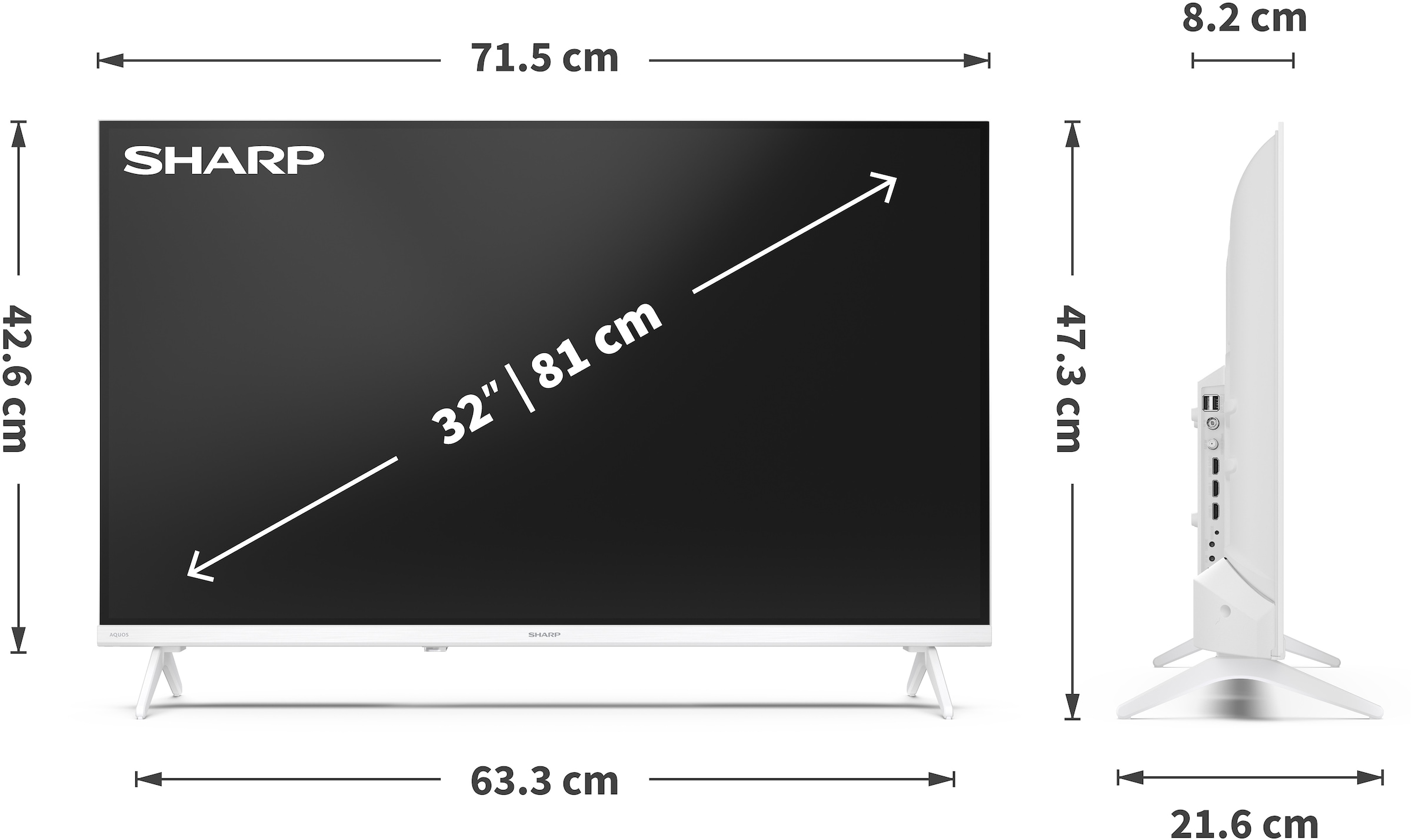Sharp LED-Fernseher »1T-C32HEx« 80 cm/32 ″ HD ready Smart-TV