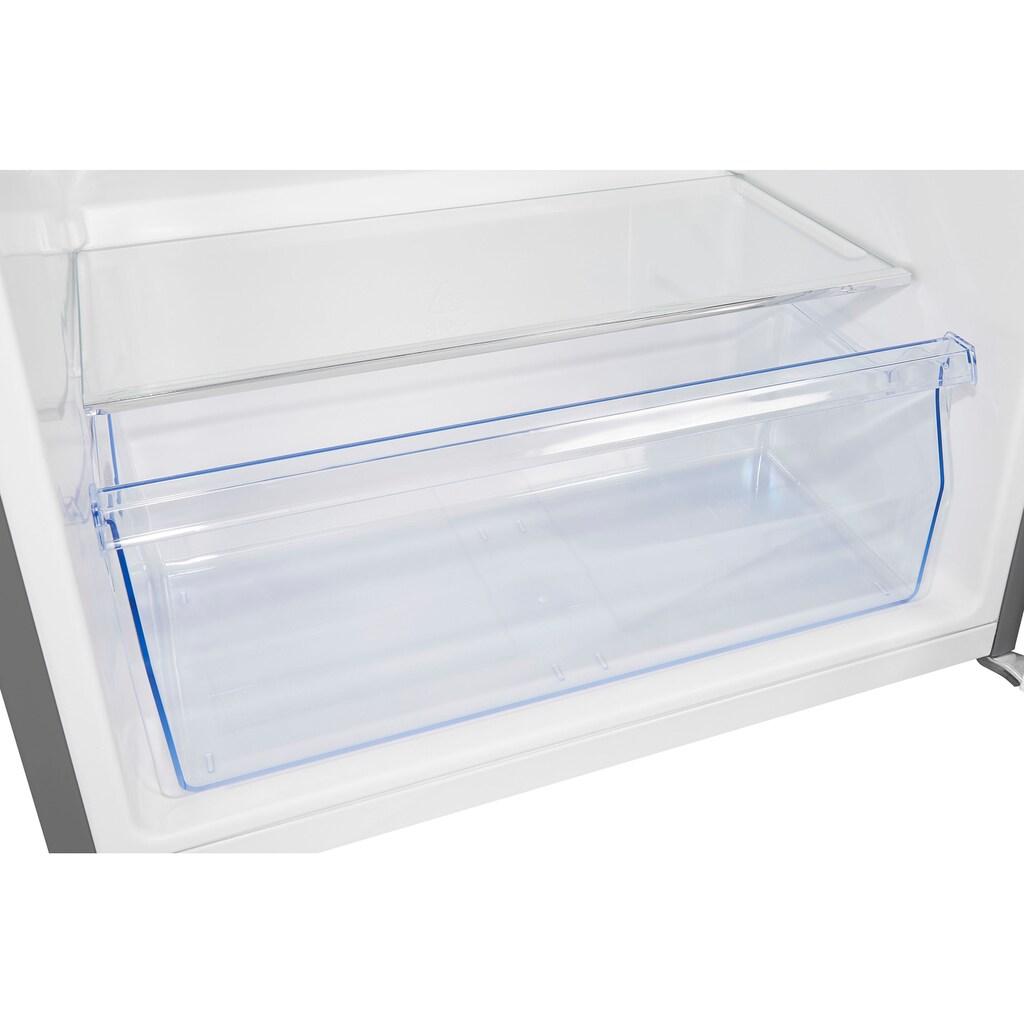 exquisit Kühlschrank, KS18-4-H-170E inoxlook, 85,0 cm hoch, 60,0 cm breit