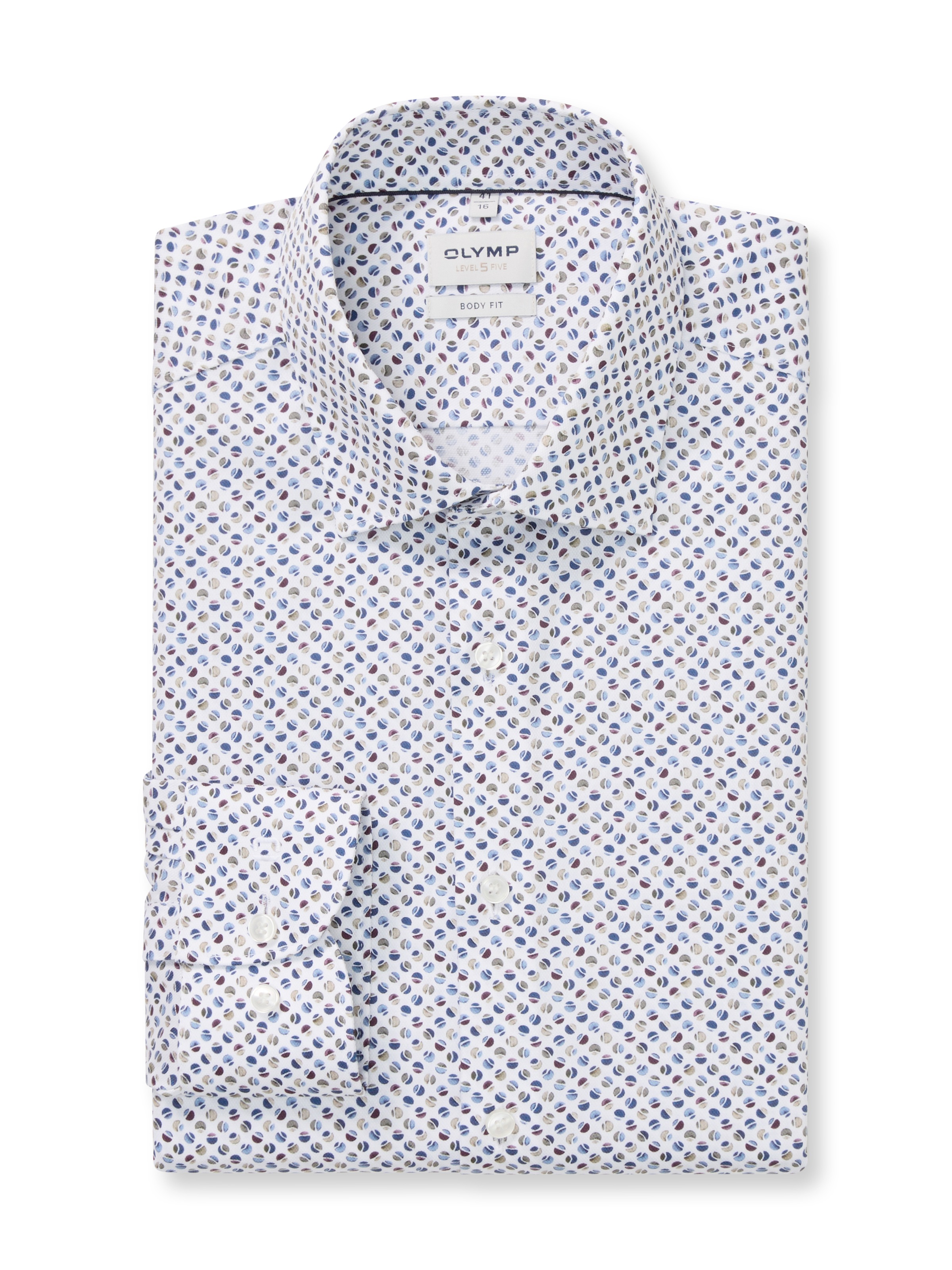 OLYMP Langarmhemd »Level Five« Businesshemd, body fit, New York Kentkragen, gemustert