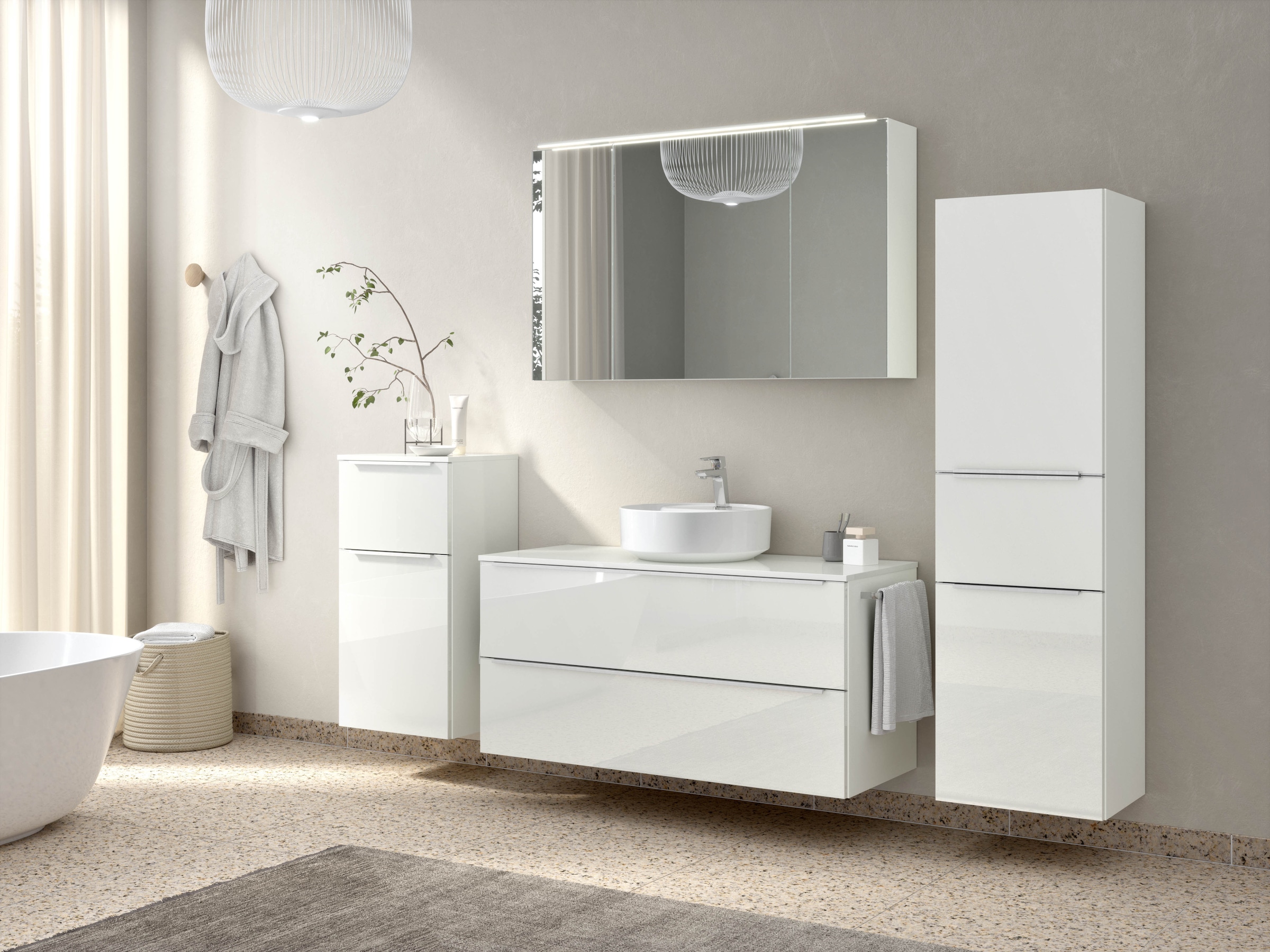 nobilia Badmöbel-Set "Alvene" vormontiert, mit Soft-Close, 4 Stk. tlg. günstig online kaufen