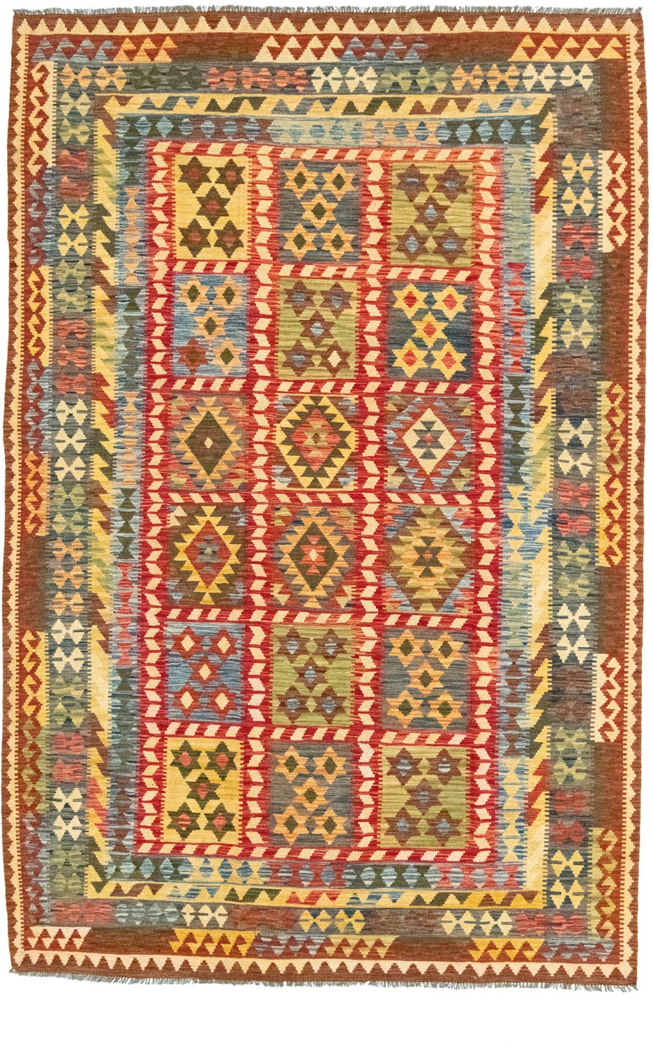 morgenland Wollteppich »Kelim Afghan Teppich handgewebt mehrfarbig«, rechteckig, Kurzflor