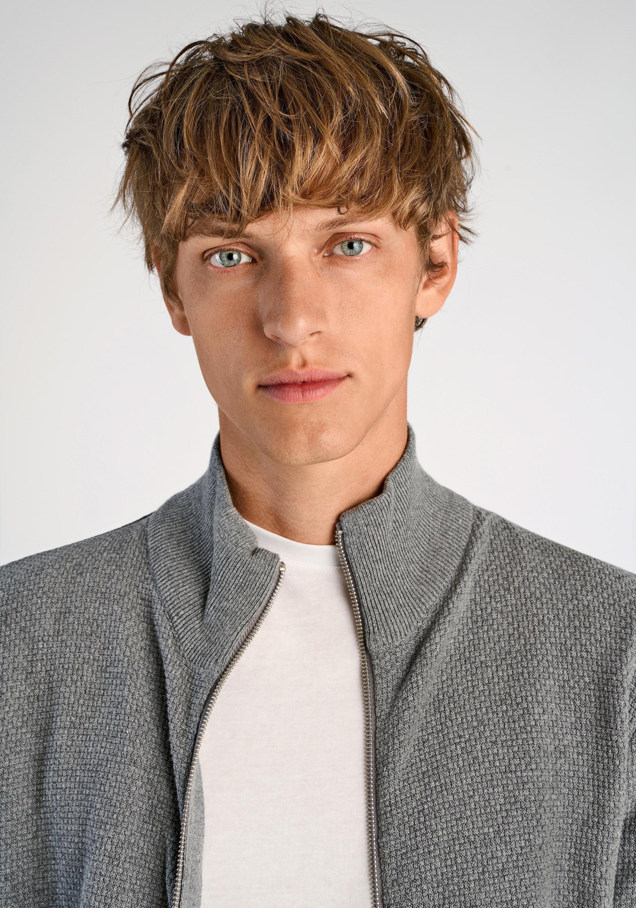 Strickpullover LINDBERGH "Strickpullover Relaxed Fit", Herren, Gr. L, dk grau, Obermaterial: 60% Baumwolle, 40% Polyester, unifarben, Pullover Strickpullover 2