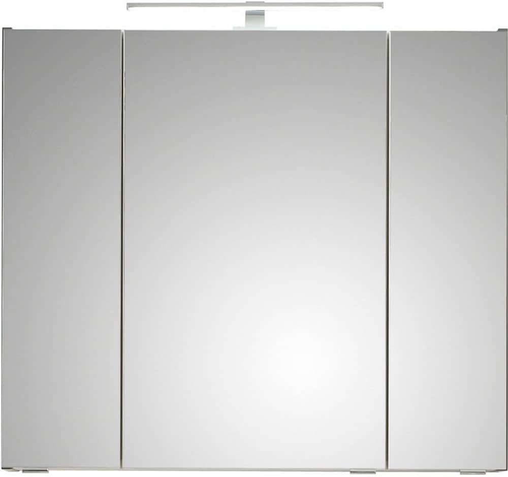 Saphir Badmöbel-Set »Quickset 2-teilig, Keramik-Aufsatzbecken mit LED-Spiegelschrank«, (5 St.), Waschplatz 80 cm breit, inkl. Türdämpfer, 3 Türen, 2 Schubladen