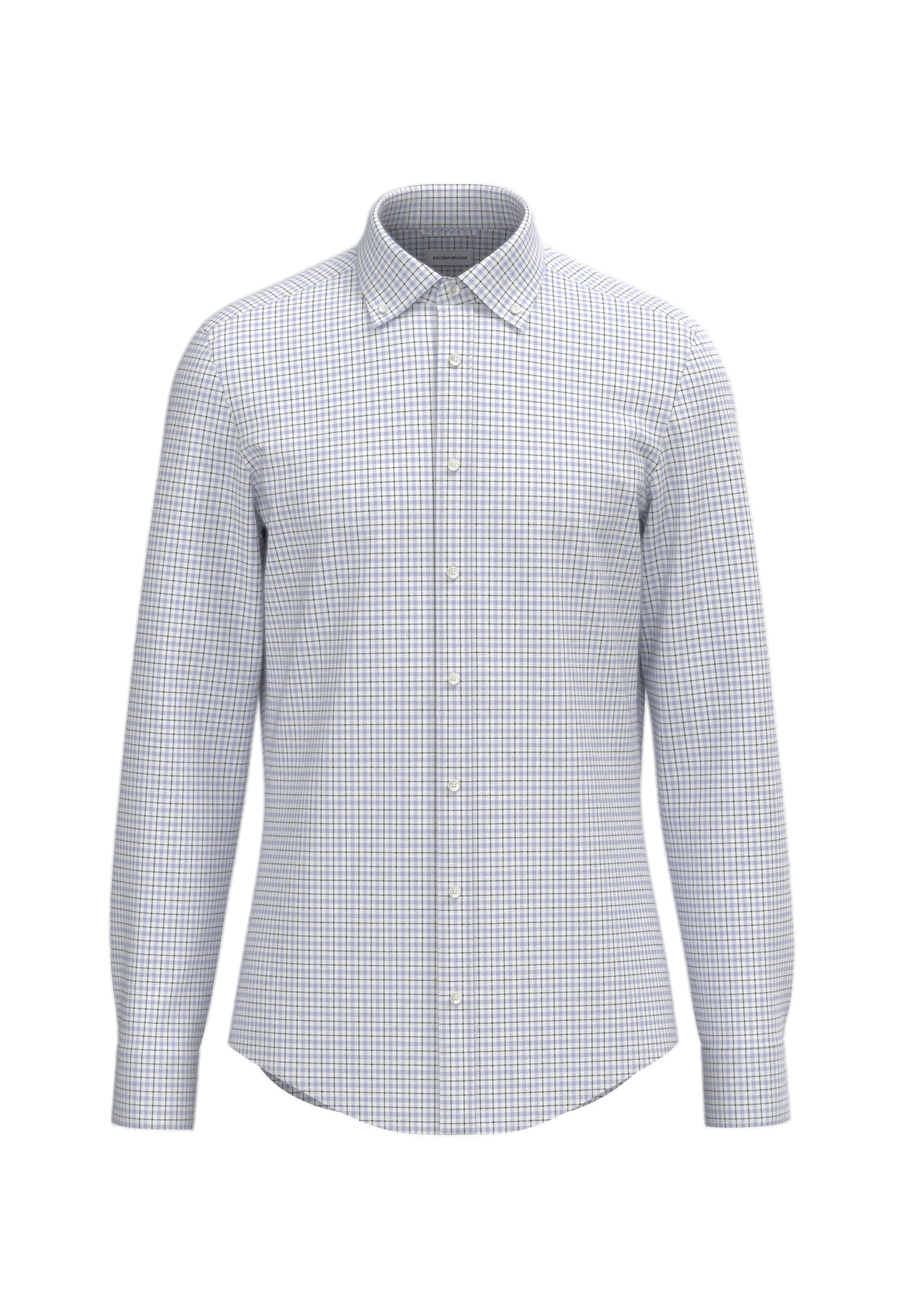 seidensticker Flanellhemd »Schwarze Rose« Shaped 1/1 Button-Down-Kragen Karo