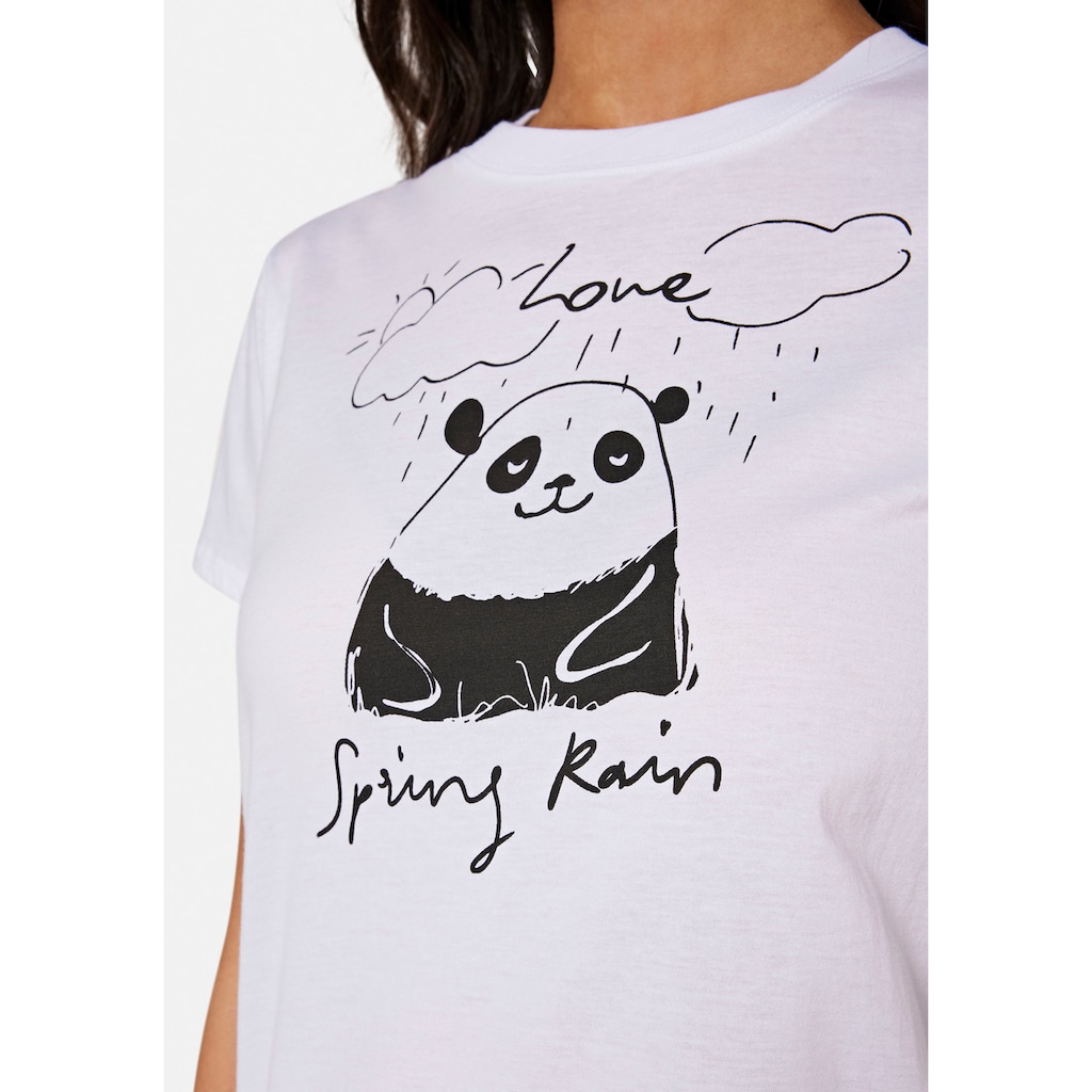 Damenmode Shirts & Sweatshirts Mavi T-Shirt »PANDA PRINTED TEE«, mit Panda Frontdruck weiß