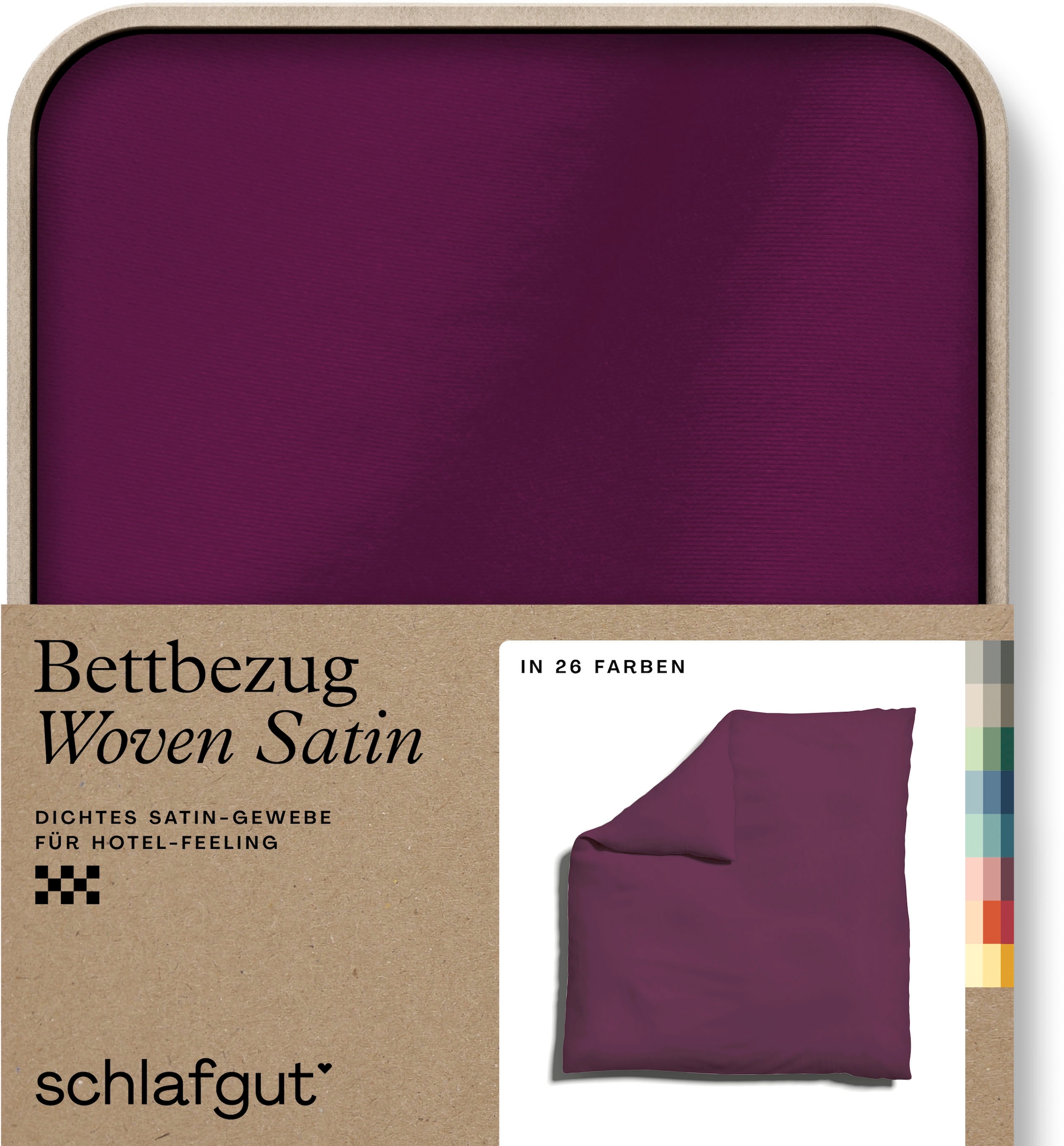 Schlafgut Bettbezug "Premium Woven Satin, 100% Baumwolle, Fadendichte 300TC" besonders dicht gewebt, Mix & Match: passender Kissenbezug erhältlich
