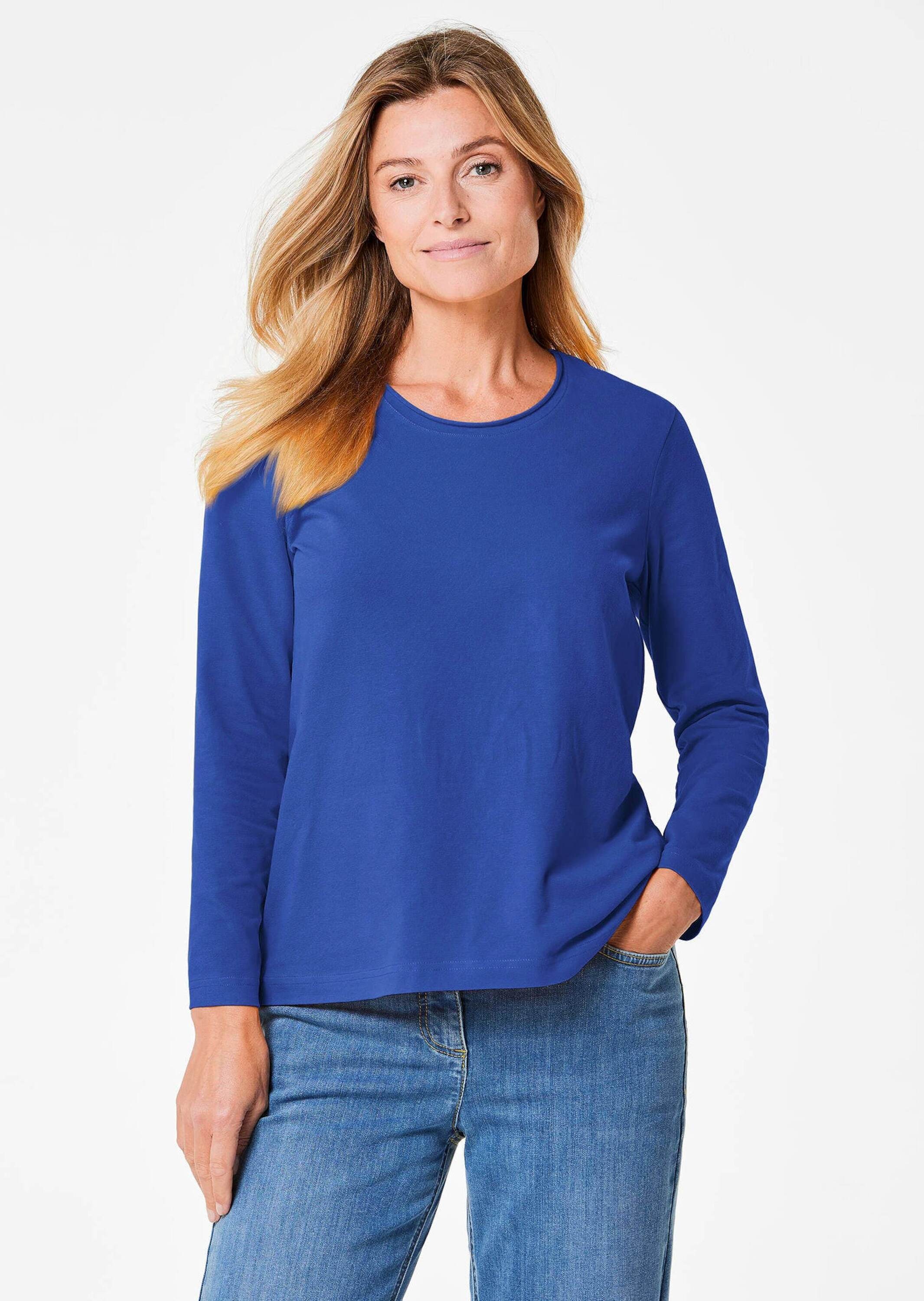 GOLDNER Longpullover "Kurzgröße T-Shirt mit Rundhals" günstig online kaufen