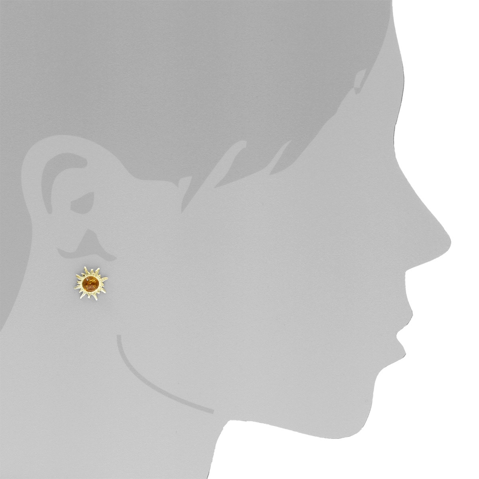 OSTSEE-SCHMUCK Paar Ohrstecker »Ostsee-Schmuck Ohrstecker Sonne Ohrstecker Sonne«, (2 tlg.)