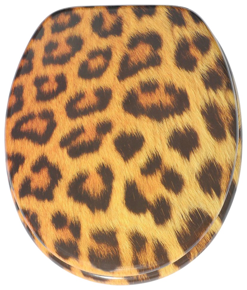 Sanilo Badaccessoire-Set »Leopardenfell«, (Komplett-Set, 3 tlg.), bestehend aus WC-Sitz, Badteppich und Waschbeckenstöpsel