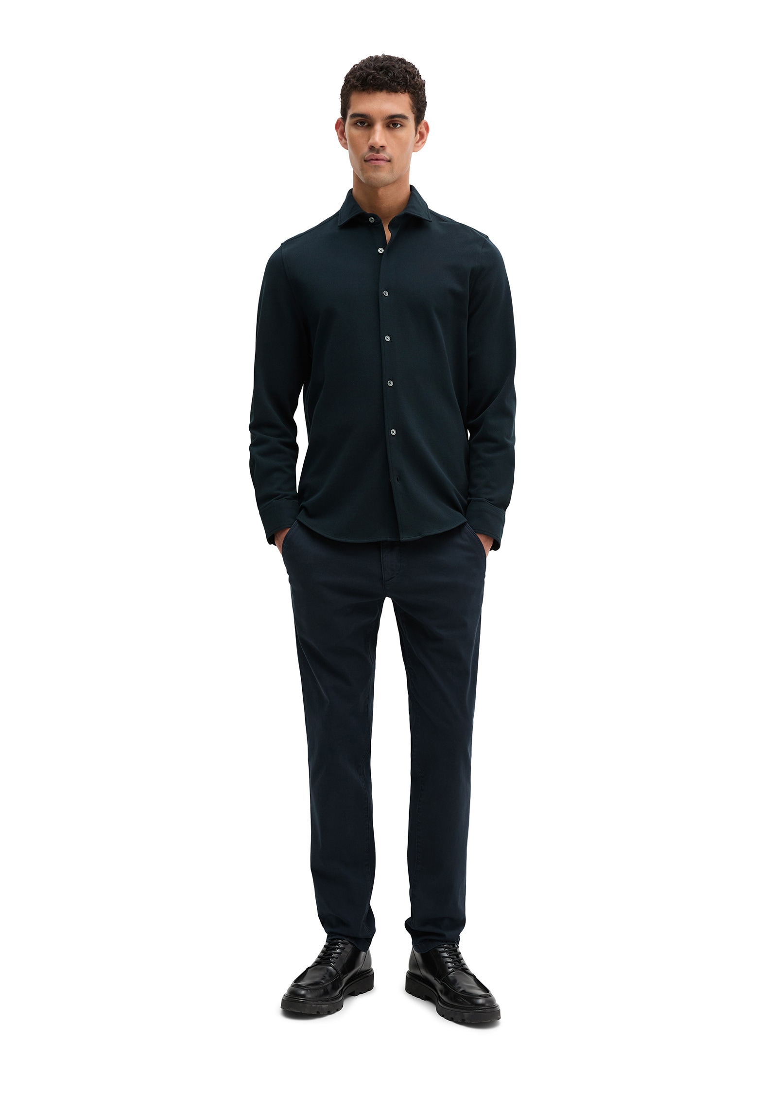 Marc O'Polo Langarmhemd »aus Bio-Baumwoll-Piqué«