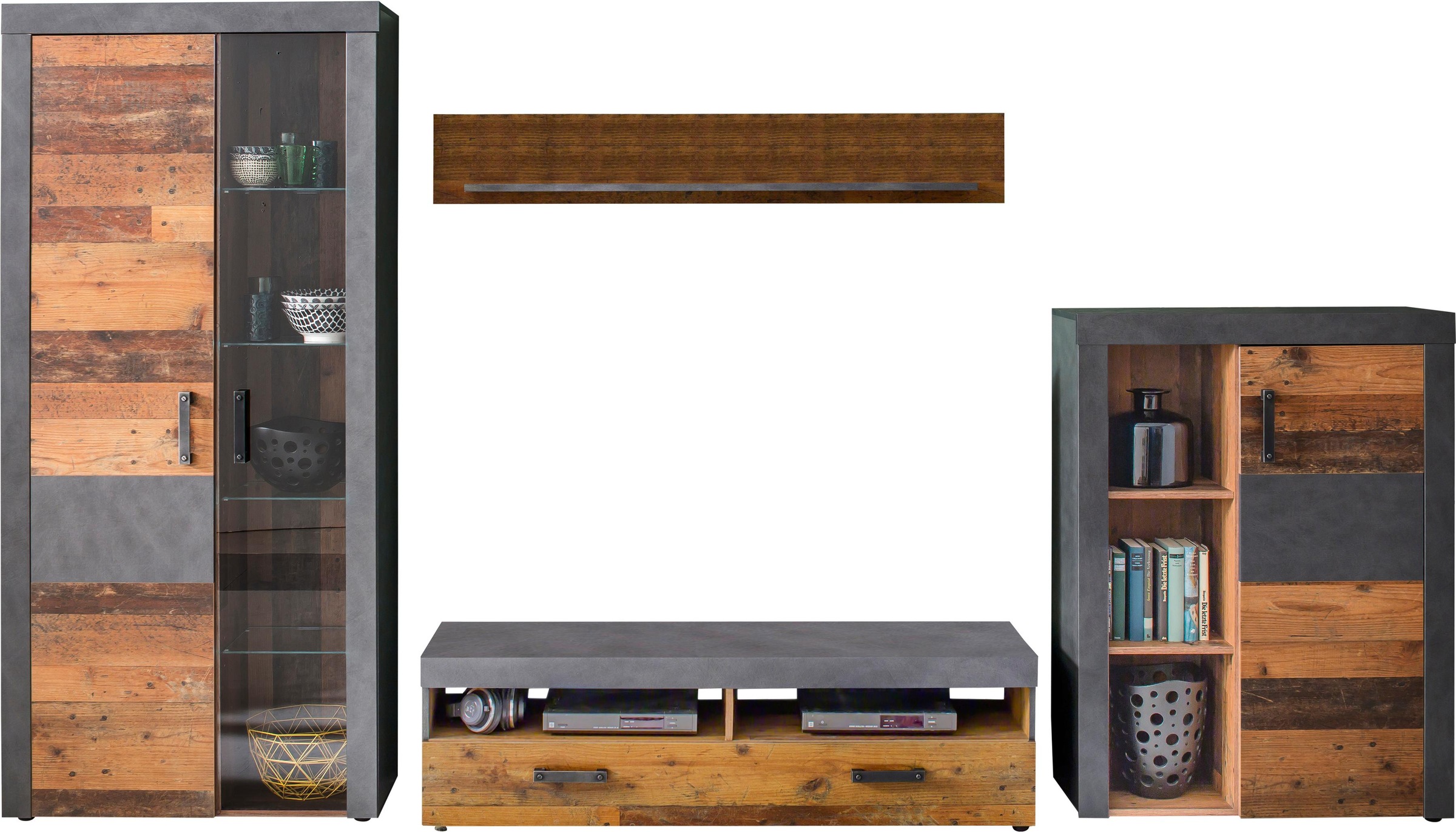 INOSIGN Wohnwand "Ilana" Set, 4 Stk. tlg. moderne Wohnwand im Industrial St günstig online kaufen