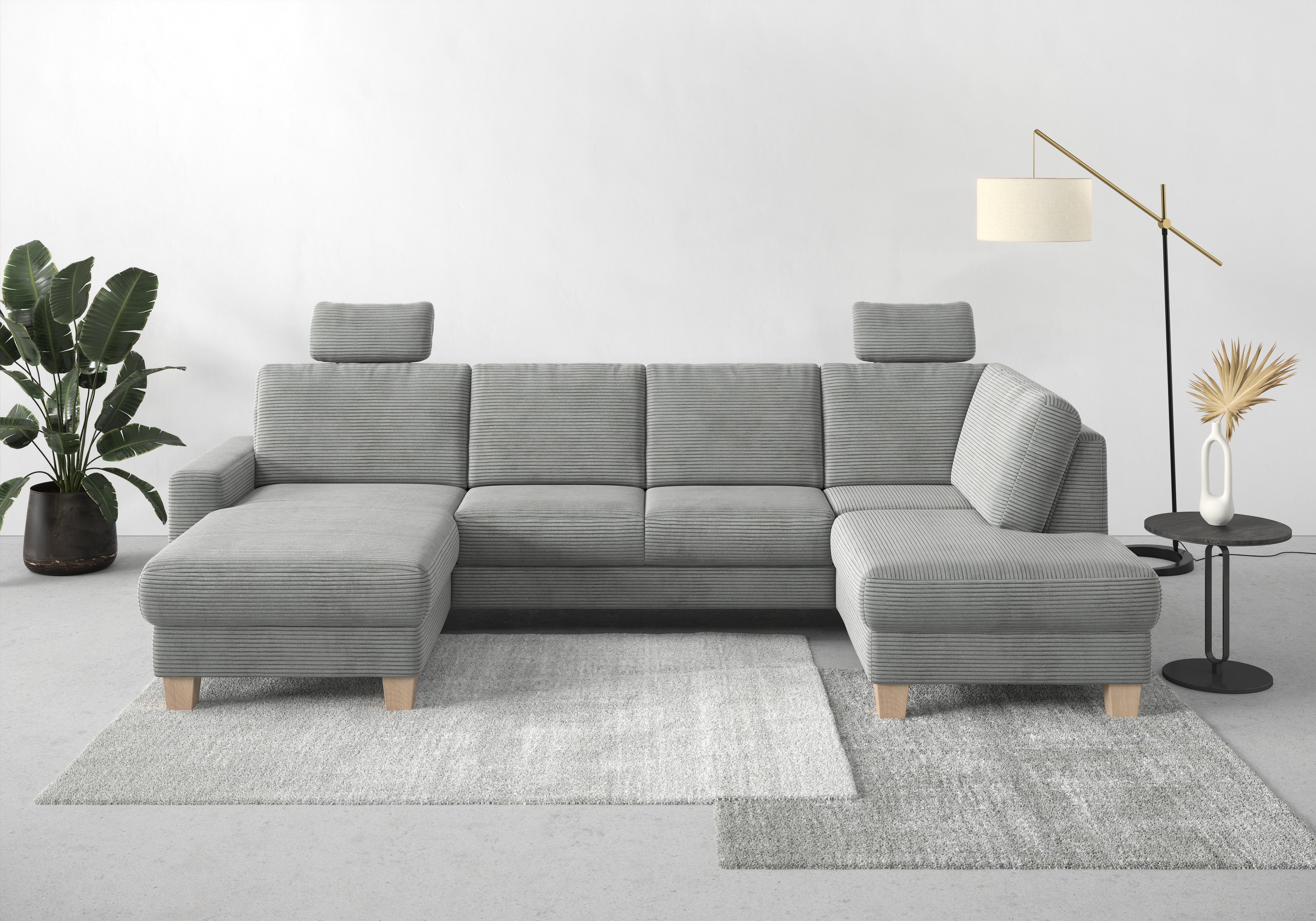 OTTO home Wohnlandschaft "Summer U-Form" mit oder ohne Schlaffunktion und Bettkasten, Cord-Bezug