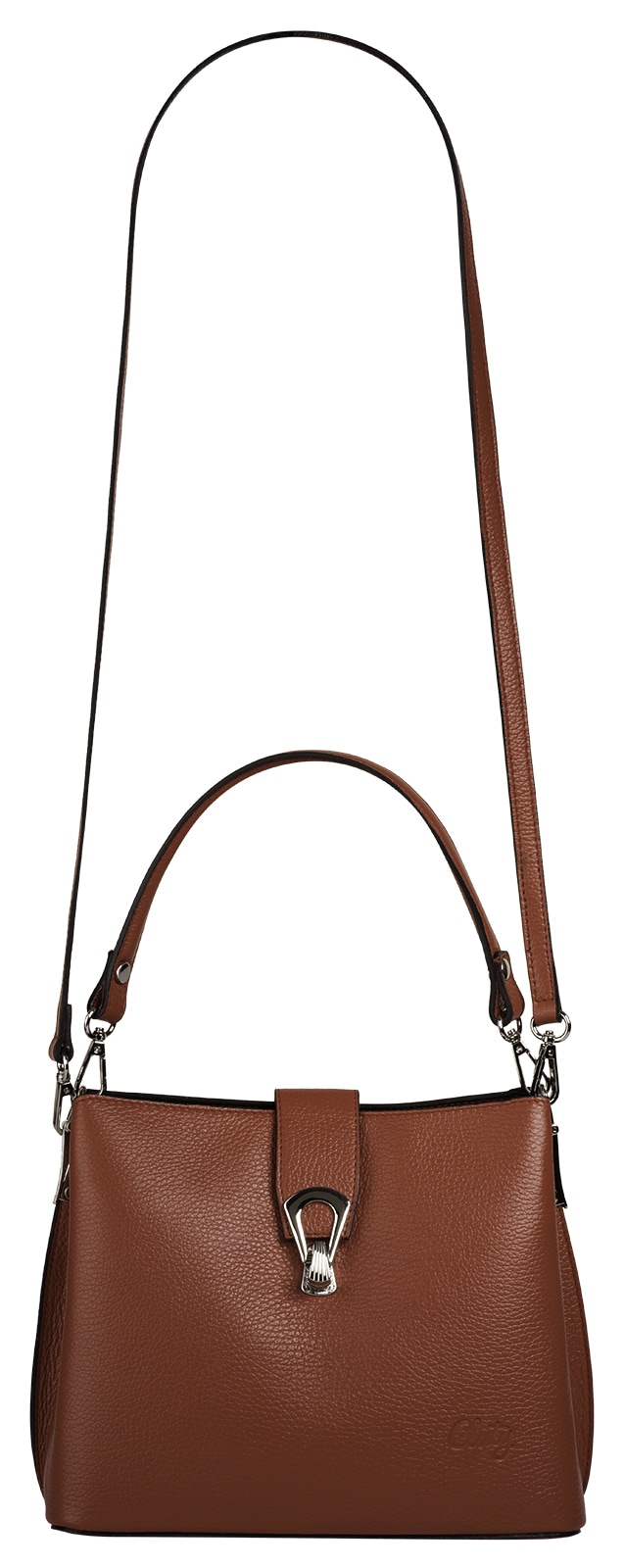 Cluty Umhängetasche, echt Leder, Made in Italy