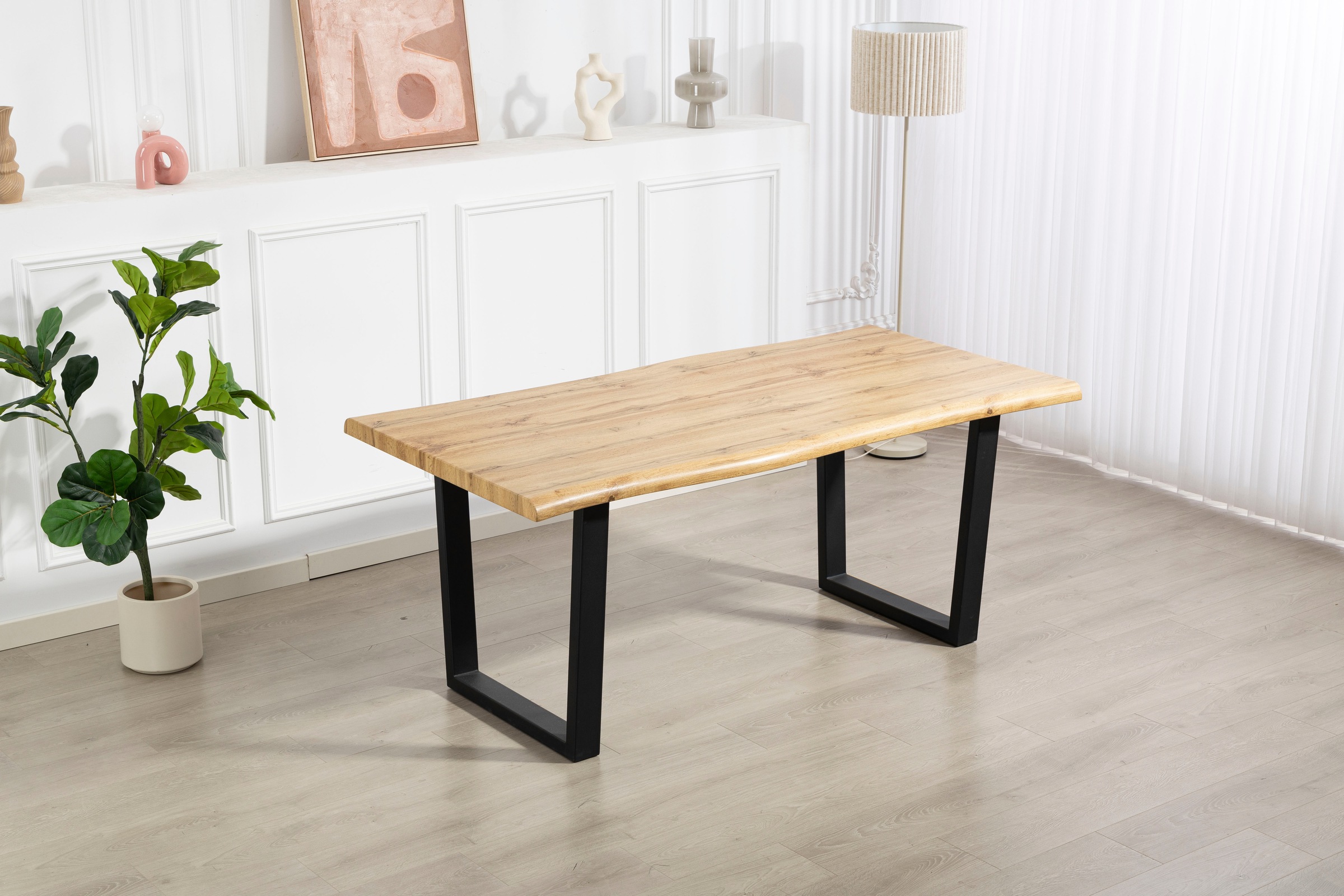 Duo Collection Baumkantentisch "Tisch Thea" Massives Kufengestell aus Metal günstig online kaufen