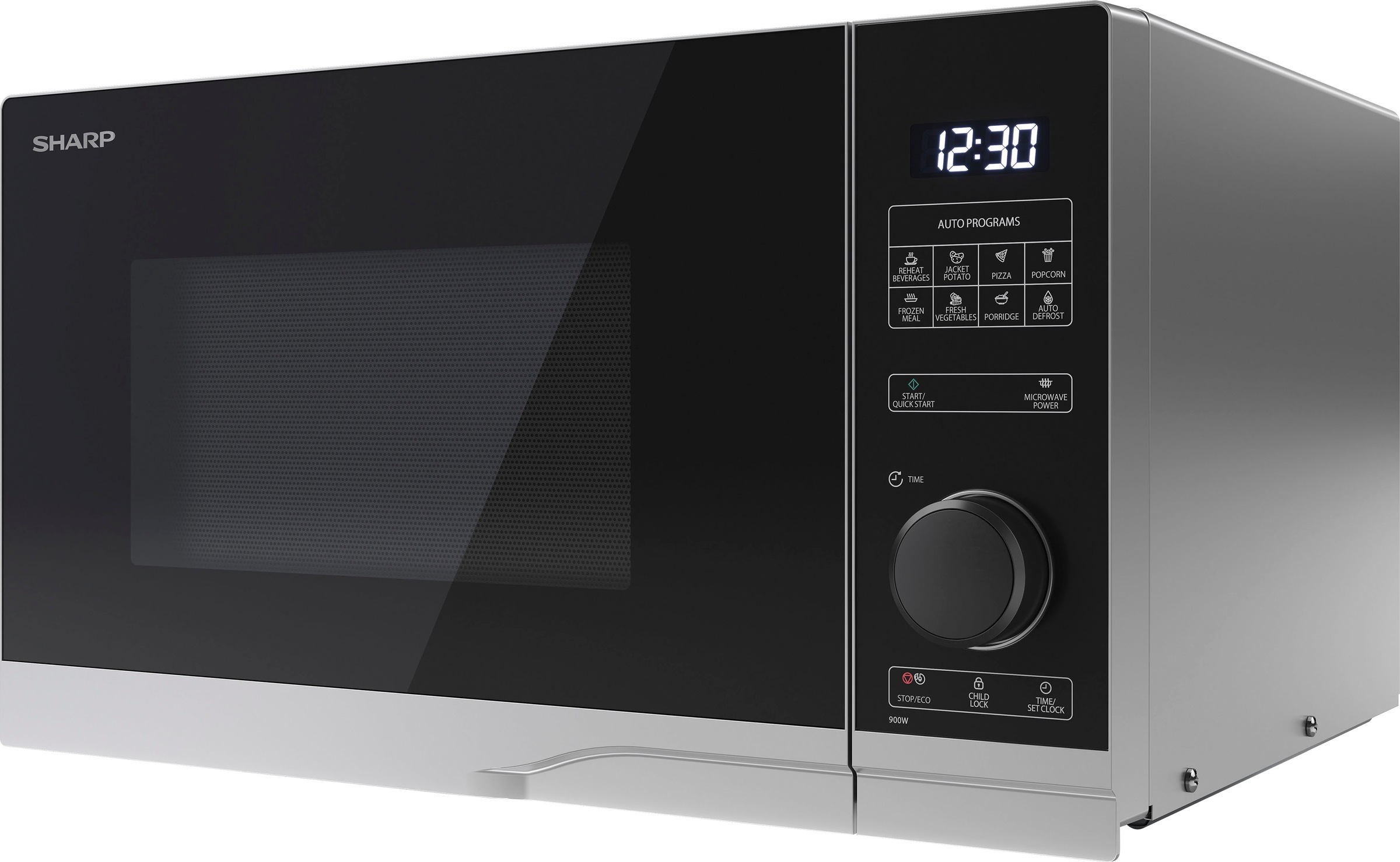 Sharp Mikrowelle »YC-PS254AE-S«, Mikrowelle, 900 W