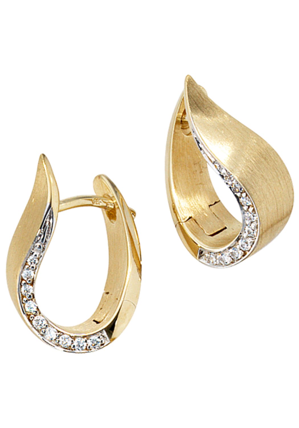 JOBO Paar Creolen, 585 Gold BAUR mit 18 kaufen Diamanten online | bicolor