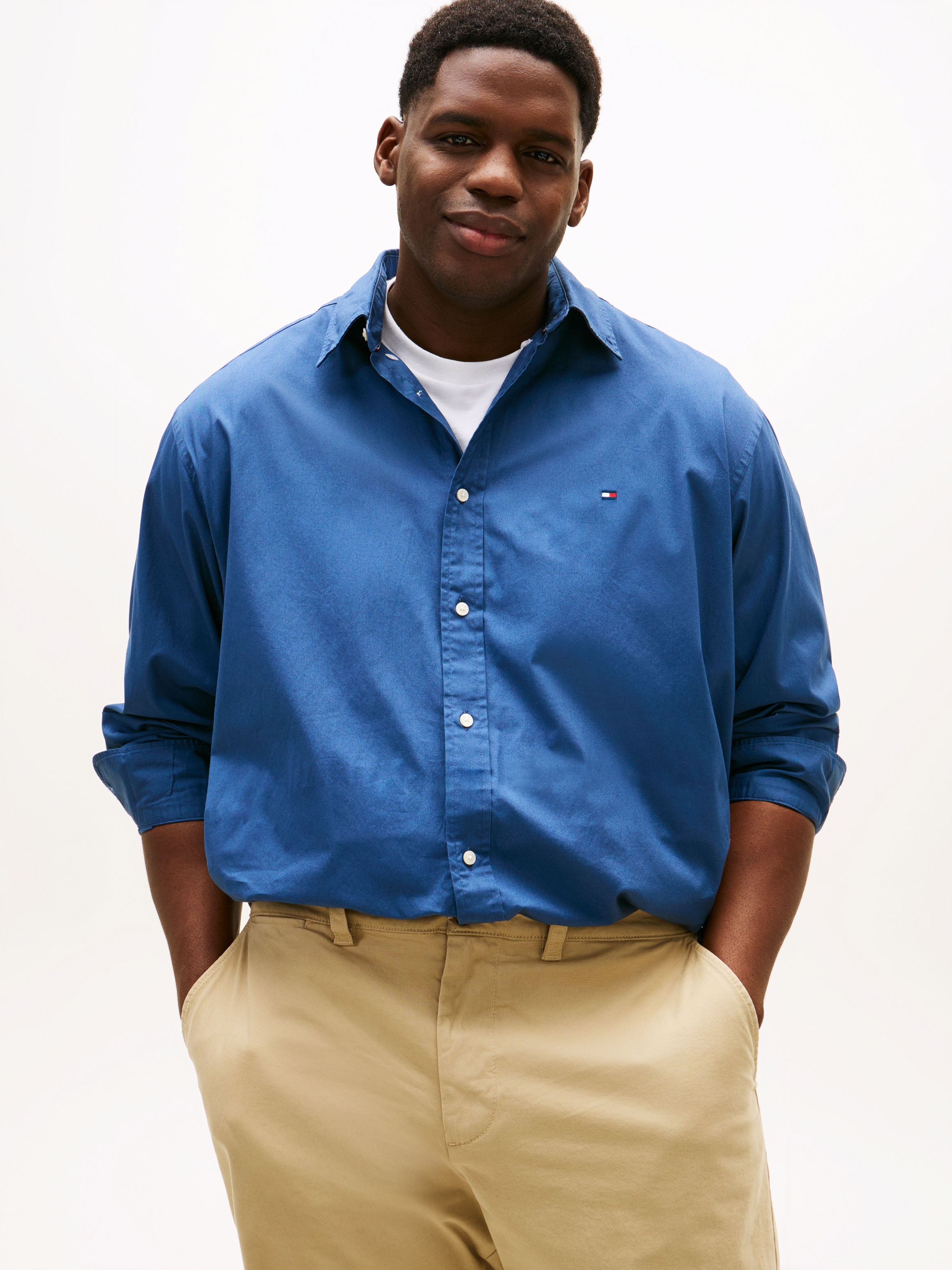 Tommy Hilfiger Big & Tall Langarmhemd "BT - FLEX POPLIN SOLID" Große Größen günstig online kaufen